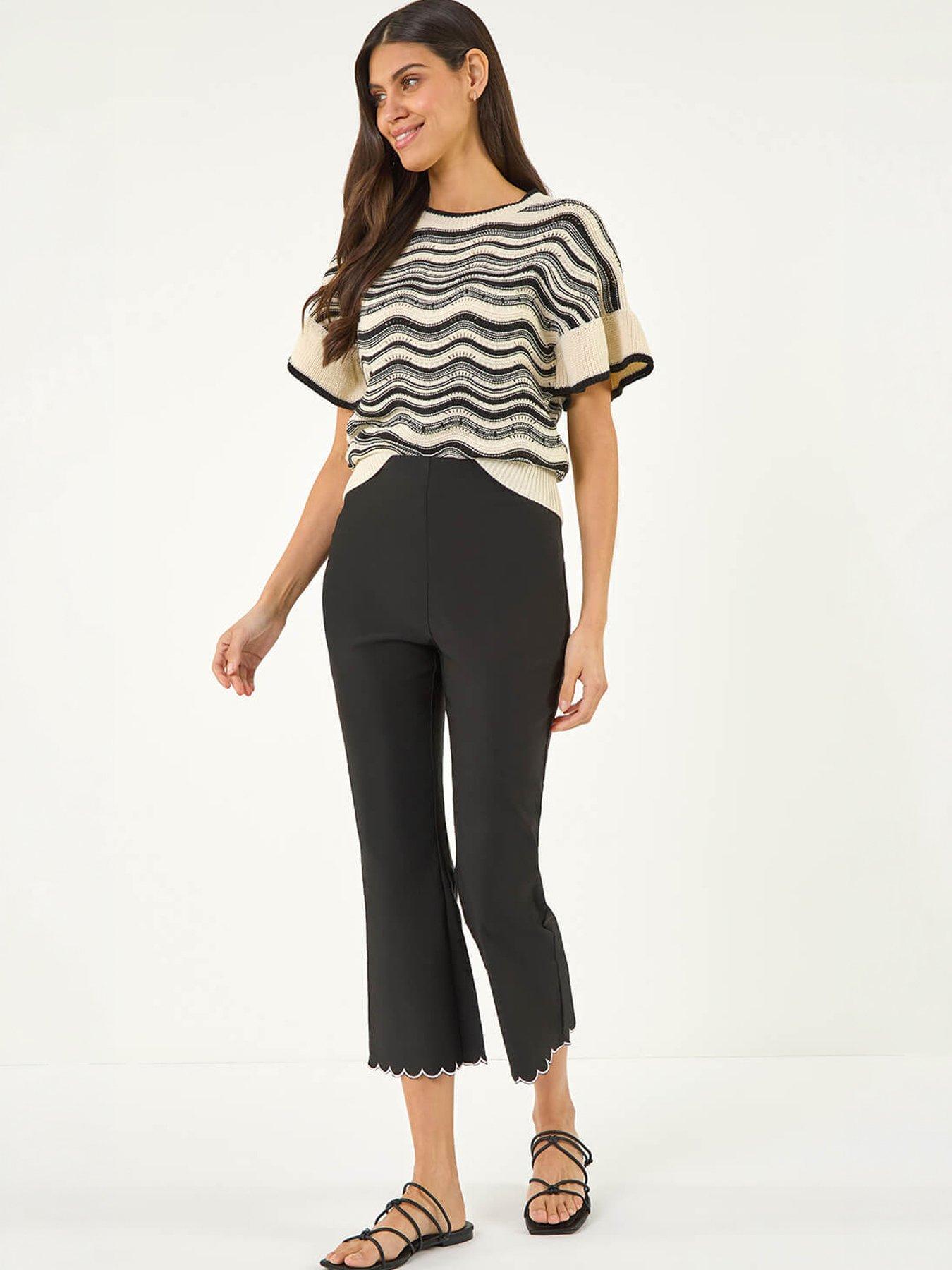 Image 5 of 5 of Roman Flared Stretch Cropped Trousers