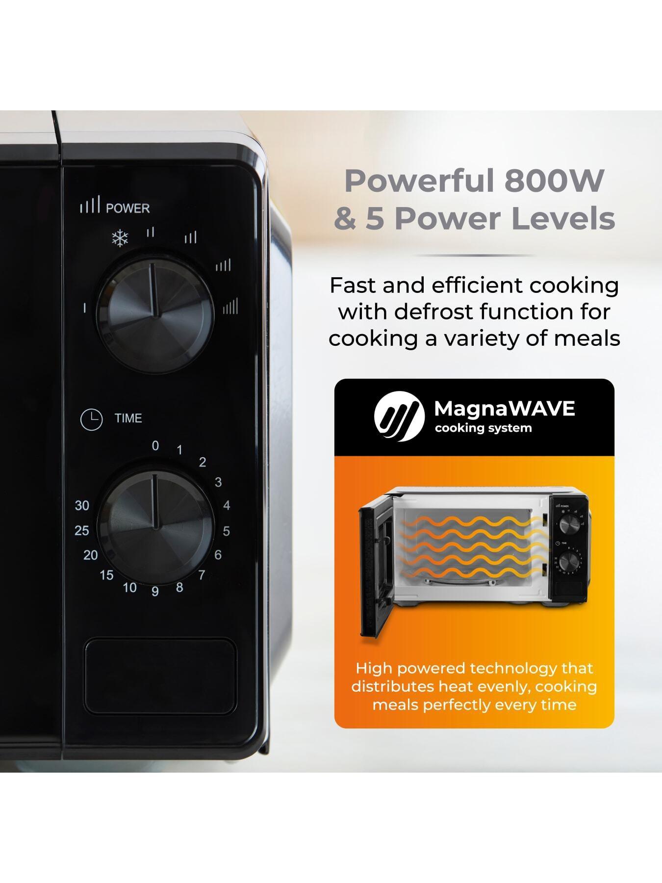 Image 3 of 5 of Tower Manual 20 Litre 800W Microwave, 5 Power Levels, Black