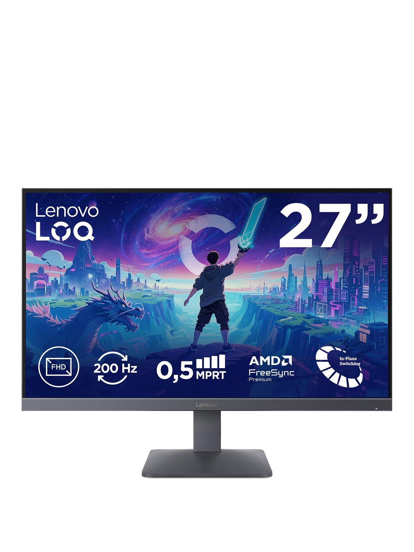 Lenovo LOQ 27-10 27" FHD IPS Gaming Monitor 200Hz, HDR10, AMD FreeSync Premium, PC & Console Compatible