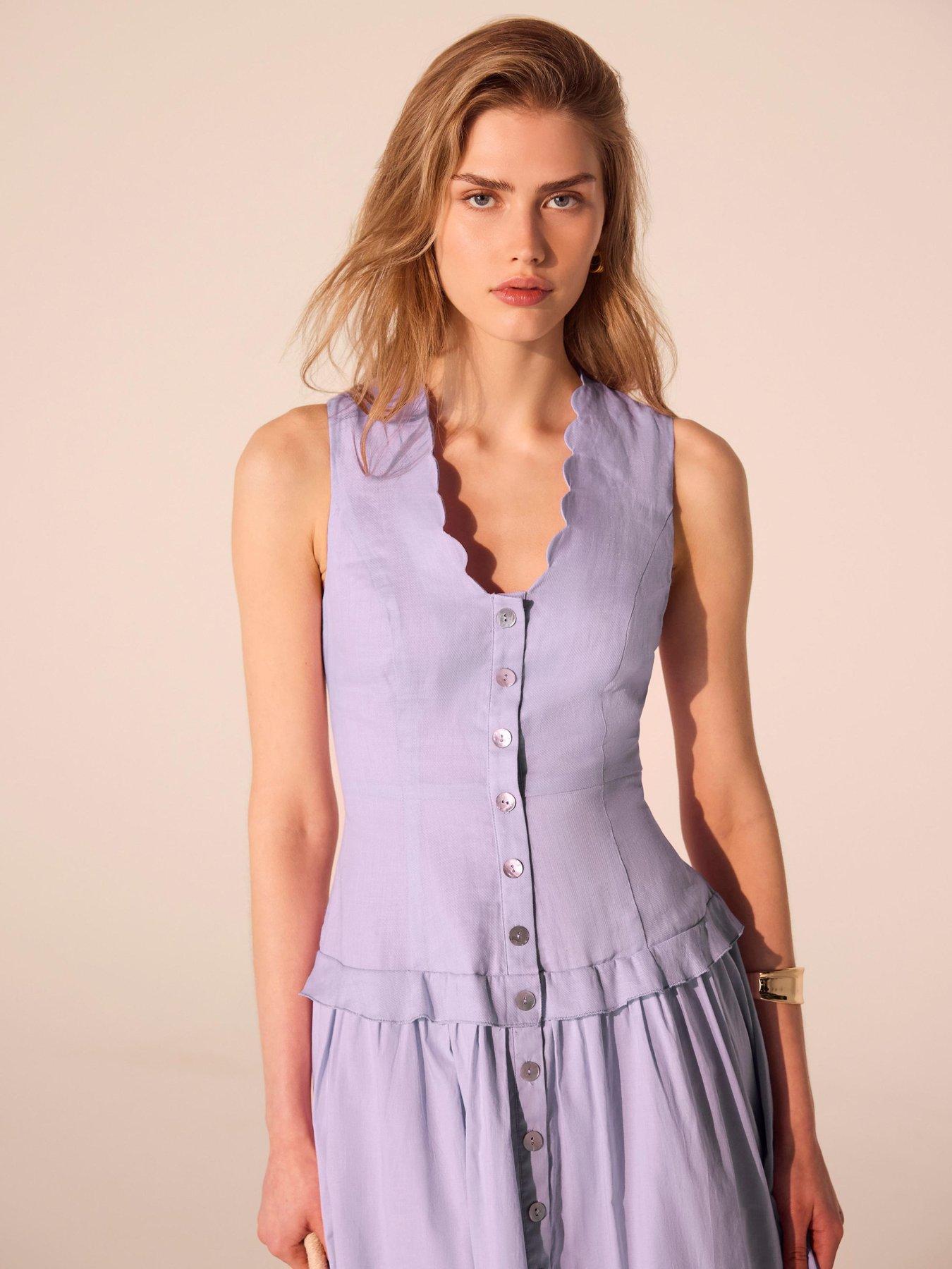strapless open back dress Every Bit of Lovely Sangria Cotton Pleated Drop Waist Midi Dress main image 1