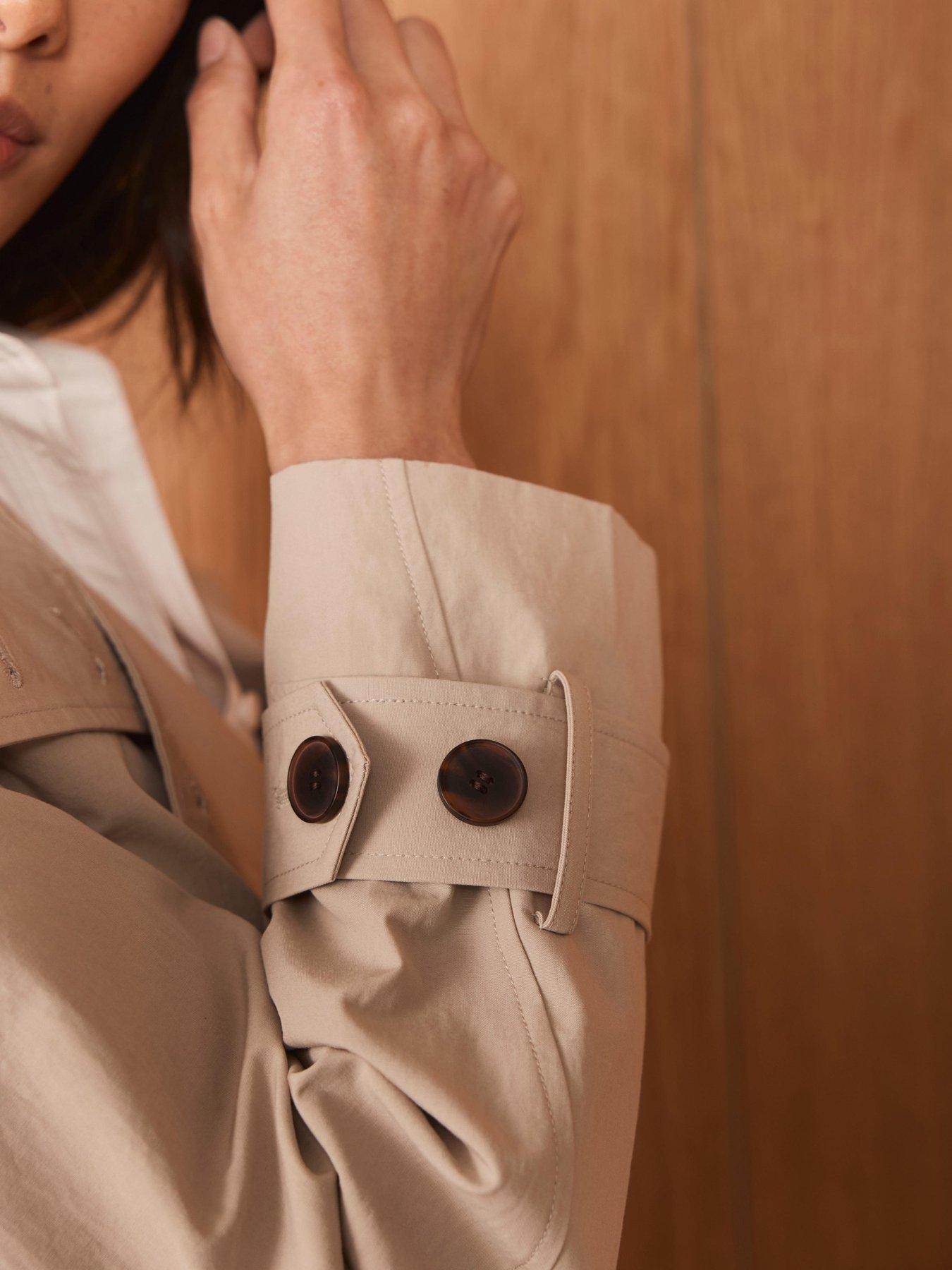 Image 3 of 6 of Mint Velvet Neutral Funnel Trench Coat