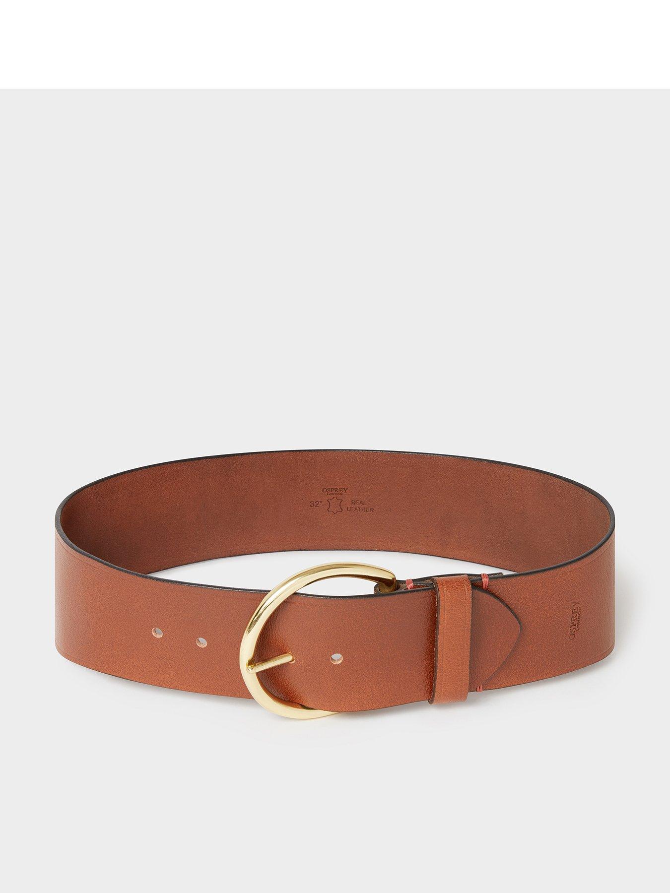 Osprey London The Hoop Brass Buckle Leather Belt (oversized)