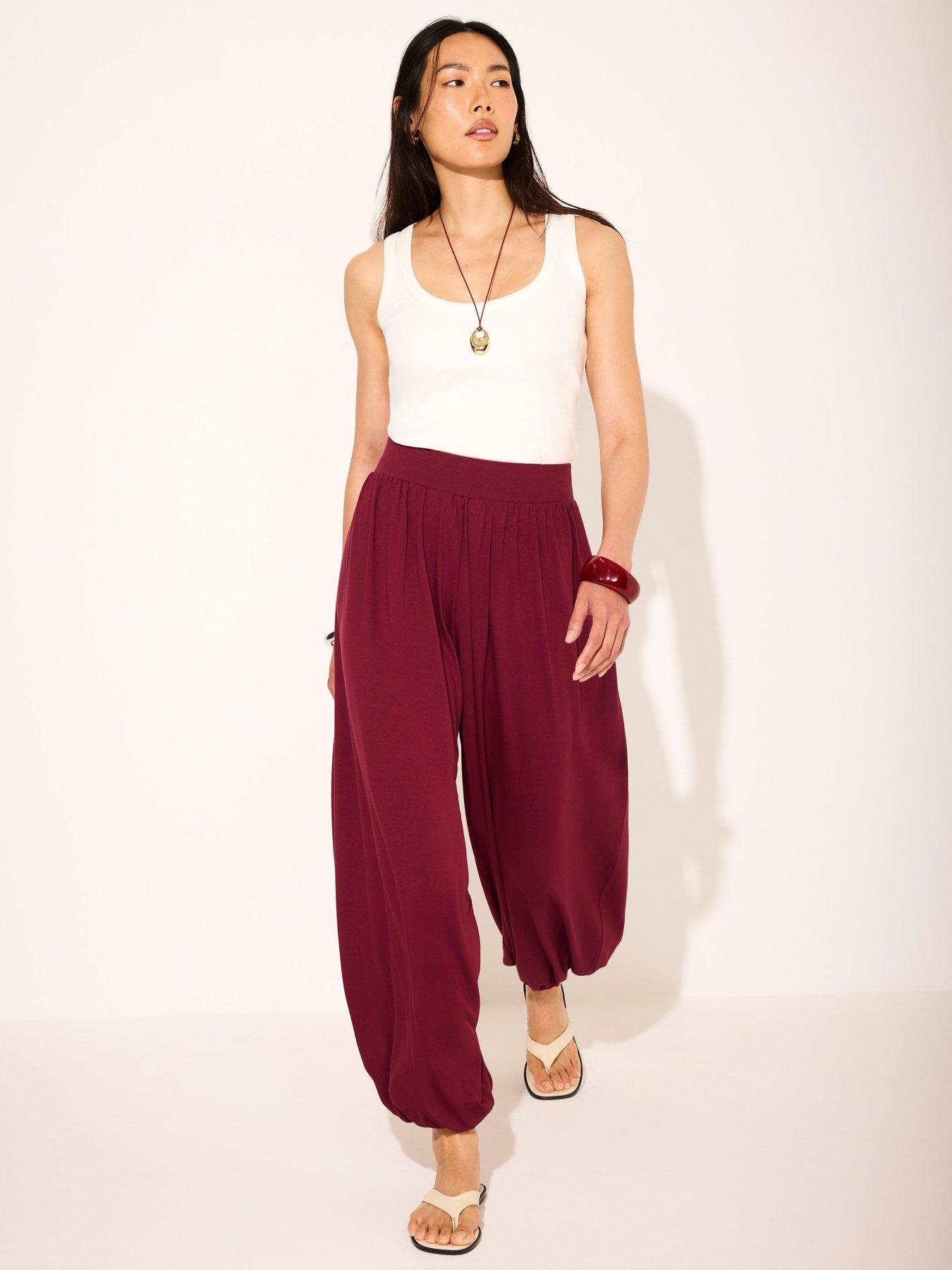 Mint Velvet Red Jersey Balloon Trouser