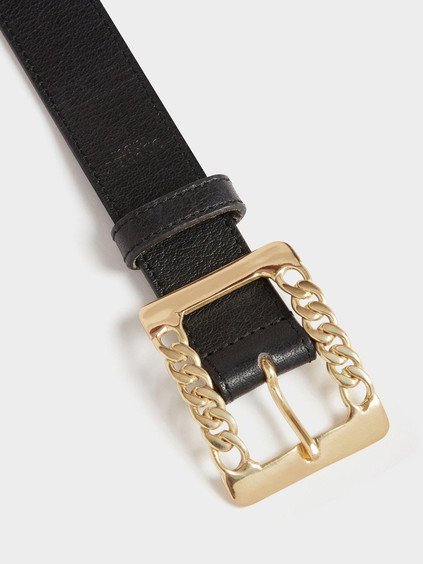 Image 2 of 3 of Osprey London The Chain Buckle Leather Belt
