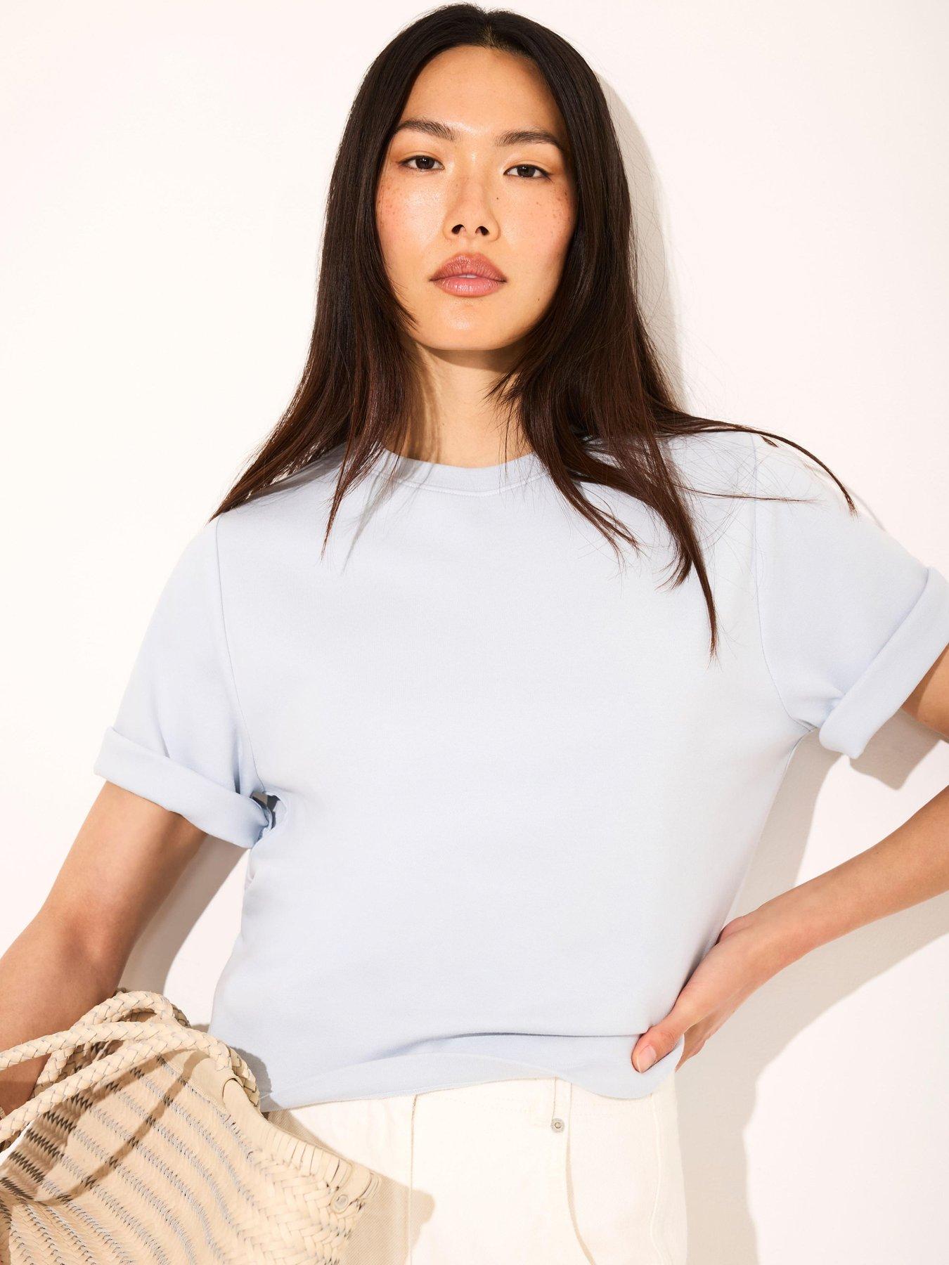 Mint Velvet: Ultimate Cotton T-Shirt - Blue