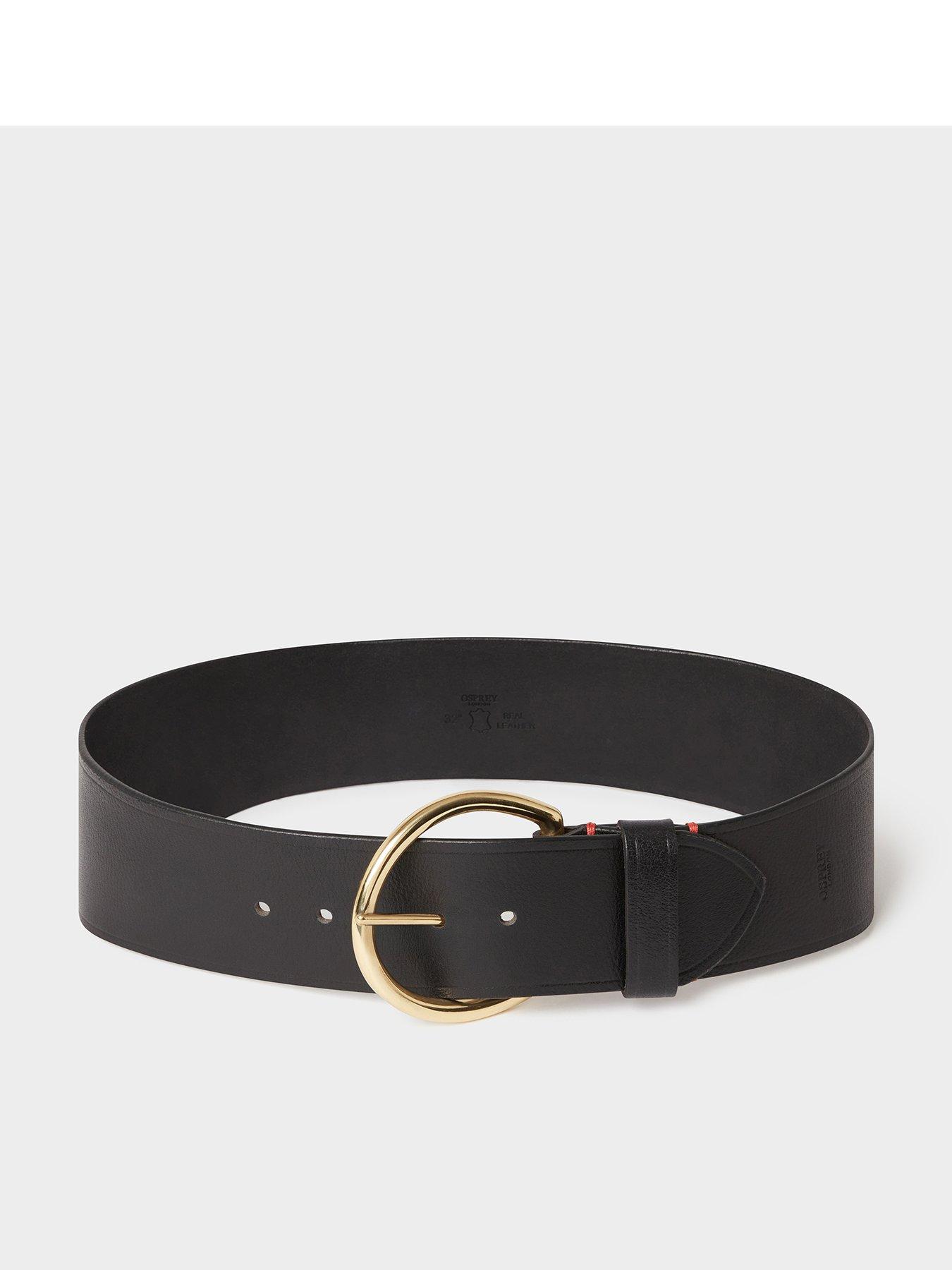 Osprey London The Hoop Brass Buckle Leather Belt (oversized)