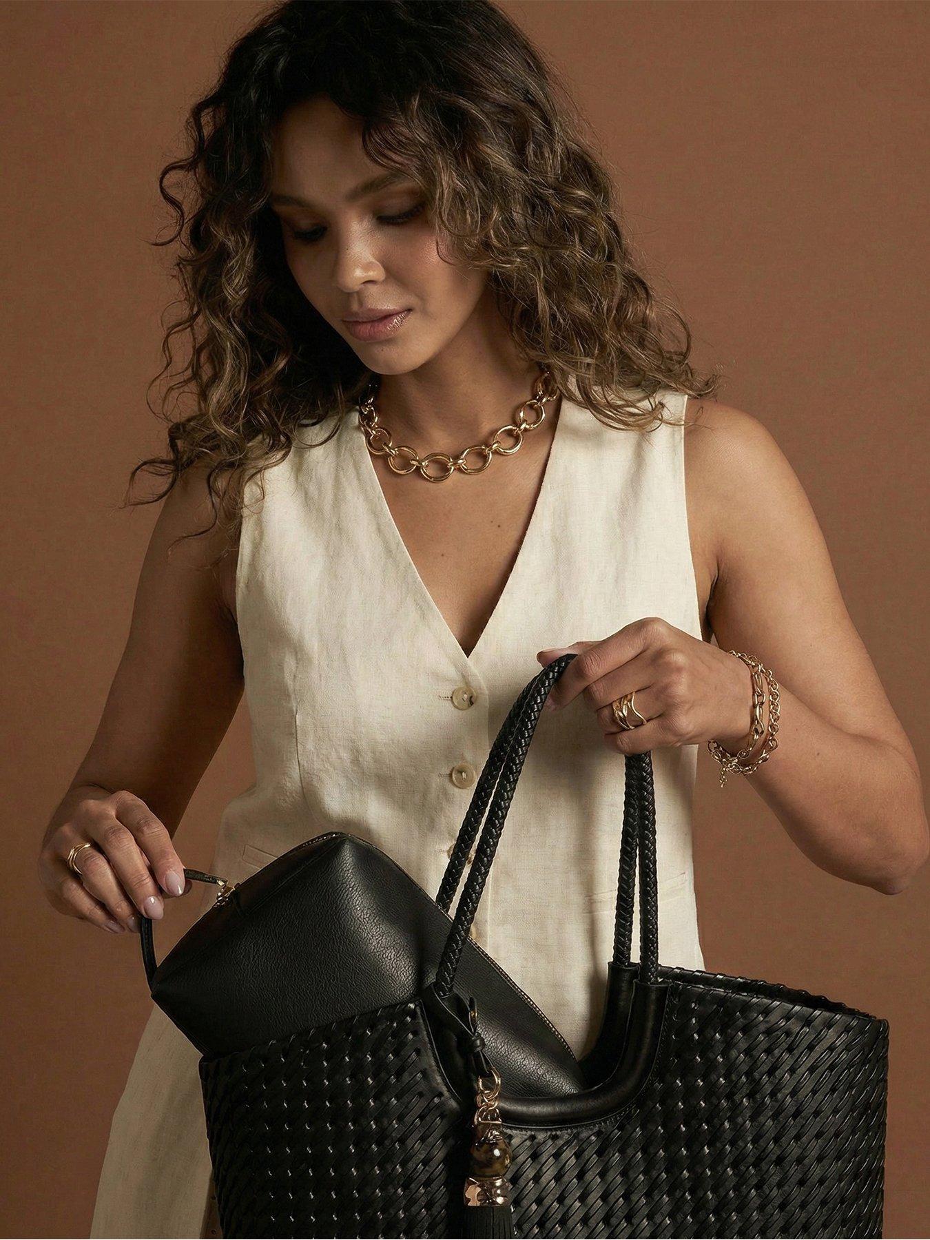 Image 6 of 7 of Luella Grey Lillie Whipstitch Tote In Black