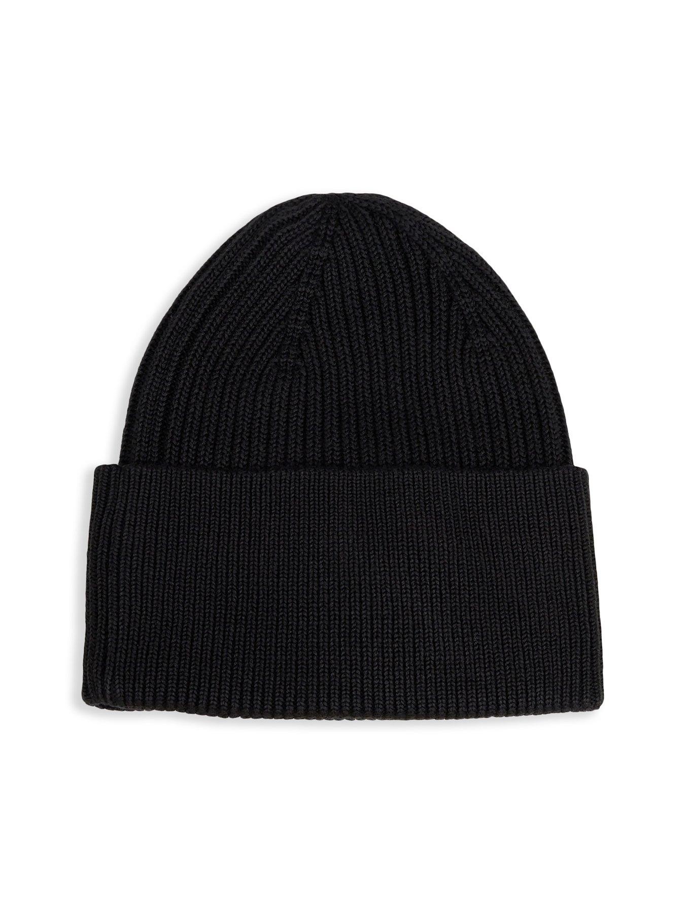 Image 3 of 4 of Tommy Hilfiger Heritage Flag Rib-Knit Turn-Up Beanie - Black