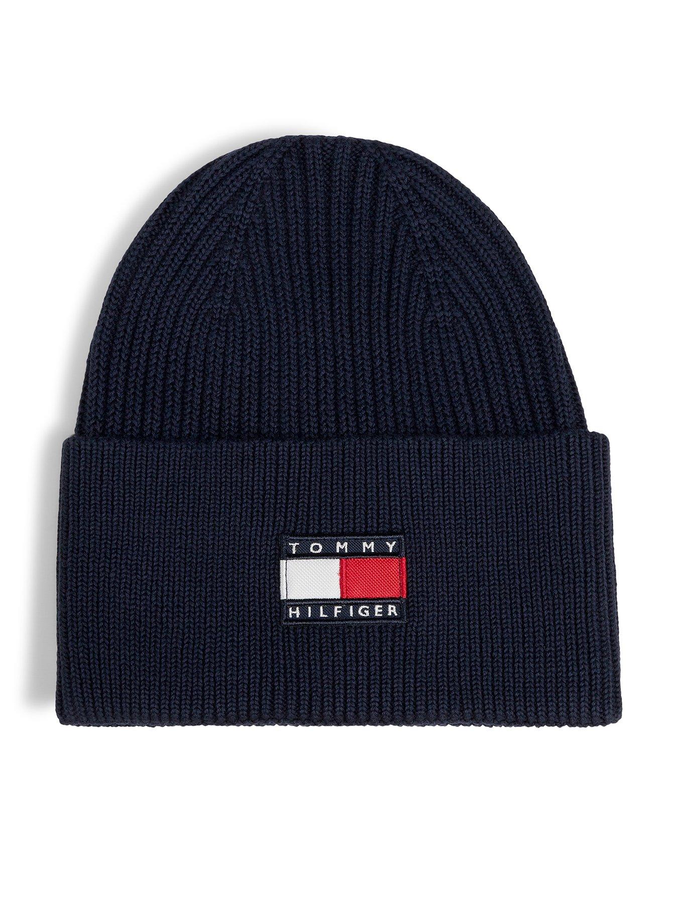 Tommy Hilfiger Kids Heritage Flag Rib Knit Beanie Hat, Dark Blue, Size S-M
