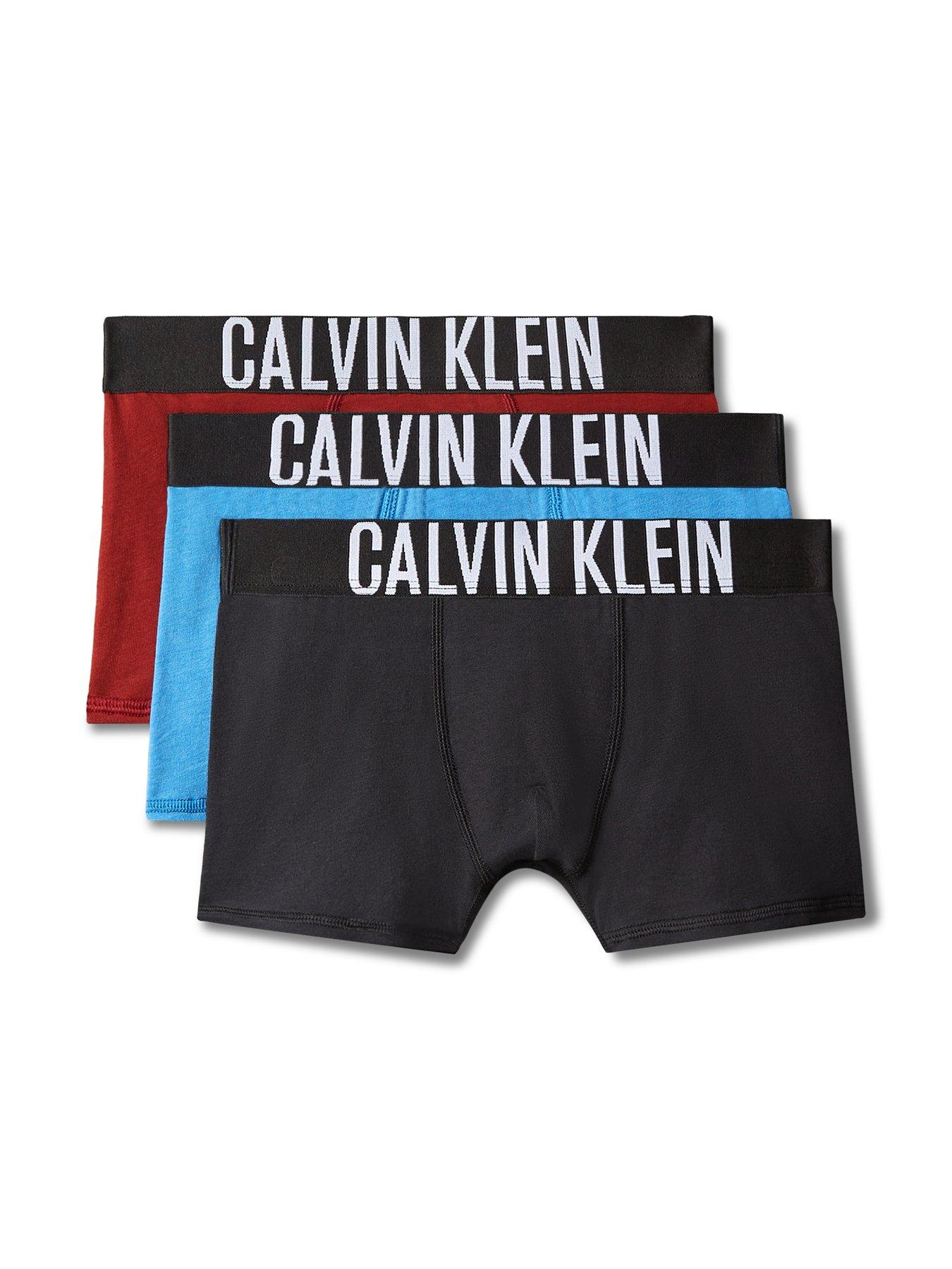 Calvin Klein Boys 3 Pack Intense Trunk, Multi, Size Age: 10-12 Years