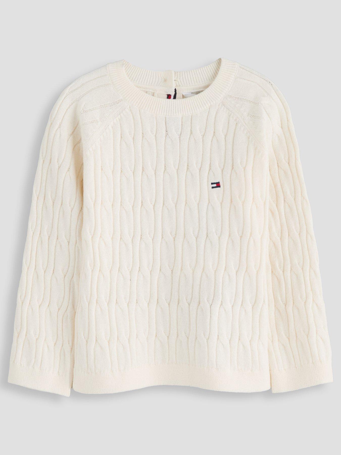 Tommy Hilfiger Baby Cable Knit Outfit & Beanie Gift Box Set, Cream, Size Age: 6-9 Months