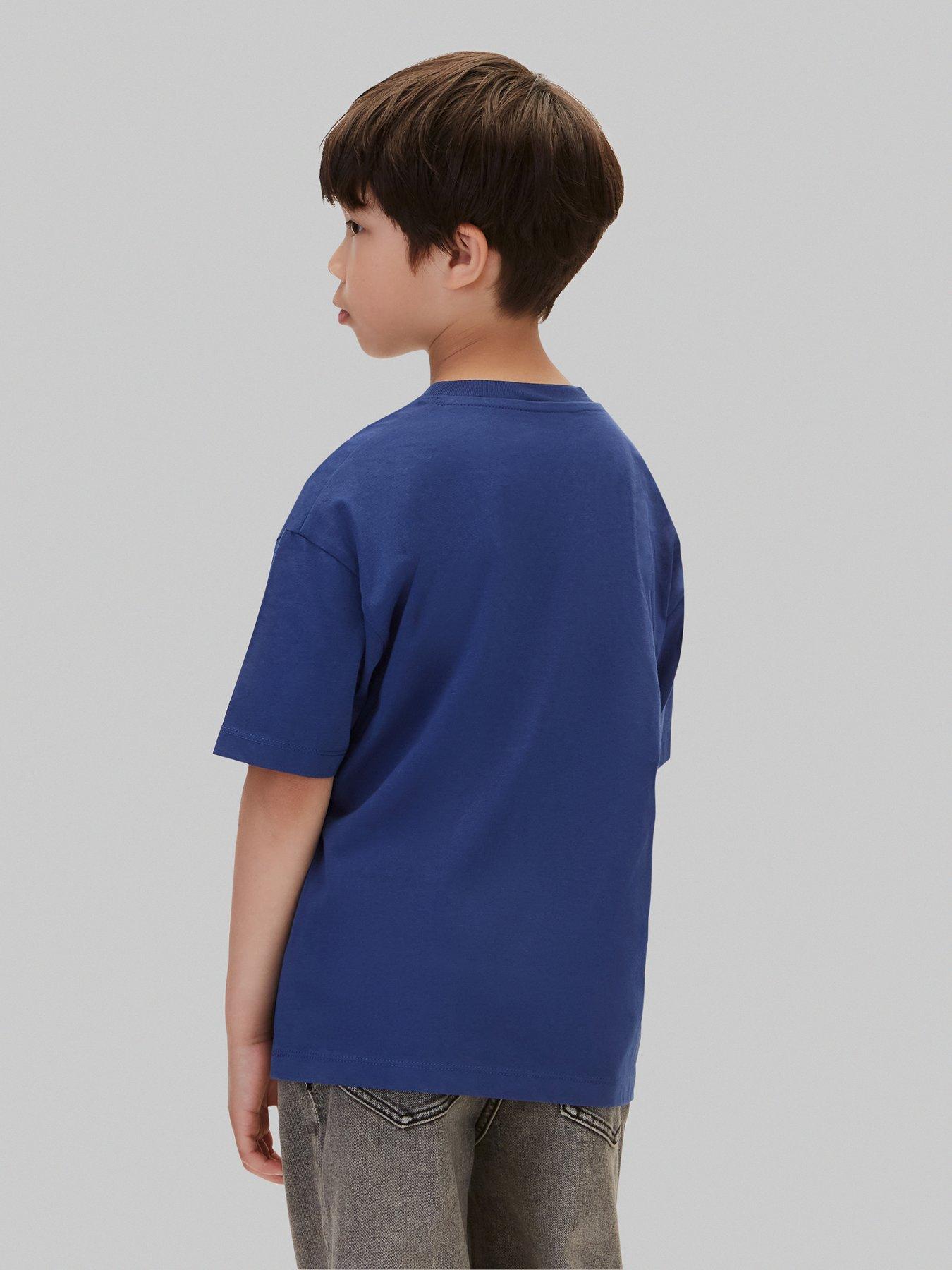 Image 3 of 6 of Calvin Klein Jeans Boys 2 Pack Cotton CK Monogram Crew Neck T-Shirts - Blue