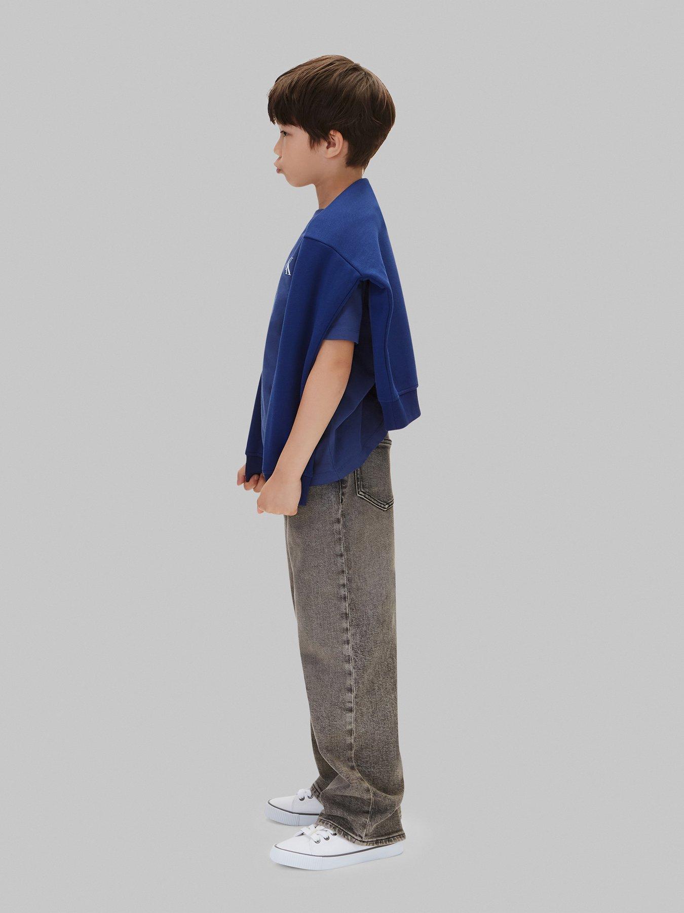 Image 5 of 6 of Calvin Klein Jeans Boys 2 Pack Cotton CK Monogram Crew Neck T-Shirts - Blue