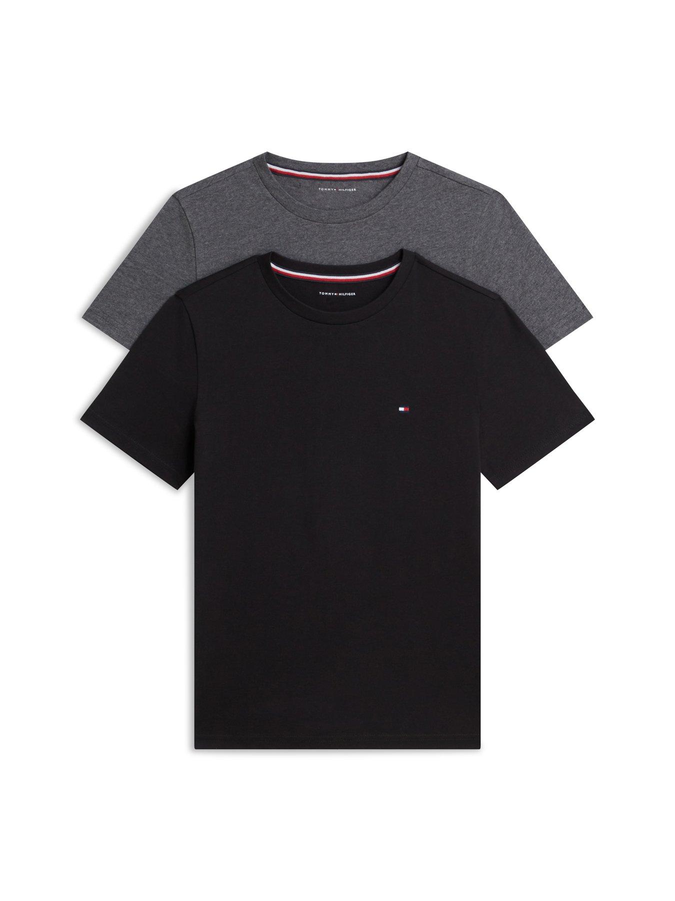 Tommy Hilfiger Boys Brown (Black / Dk Grey Heather) 'S 2P Cn Tee Ss Ub0ub00310 S/S T-Shirts (Pack Of 2) - Image 2