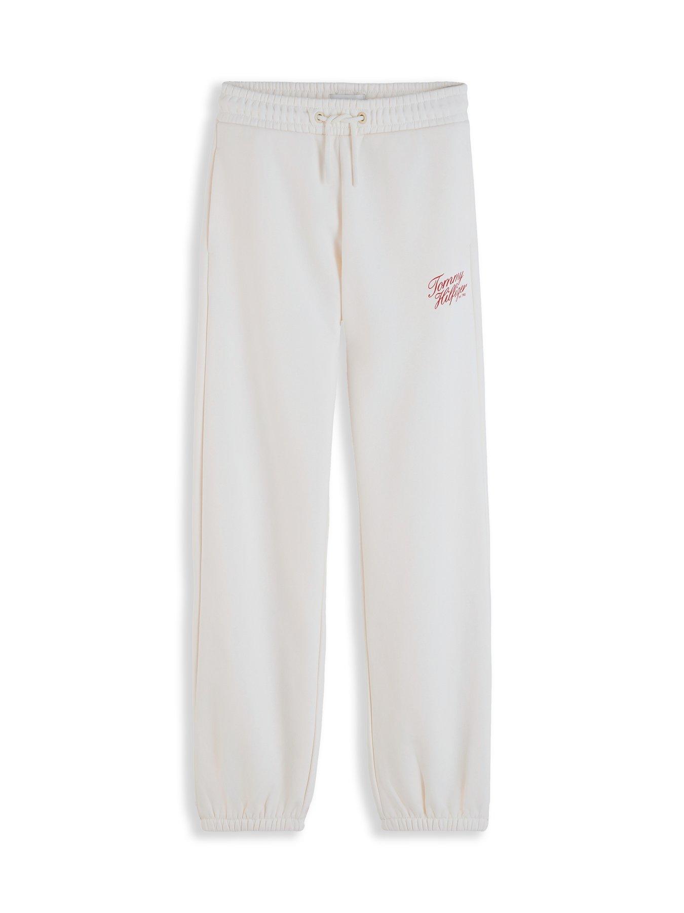 Image 5 of 5 of Tommy Hilfiger Girls Script Sweatpants - Off White