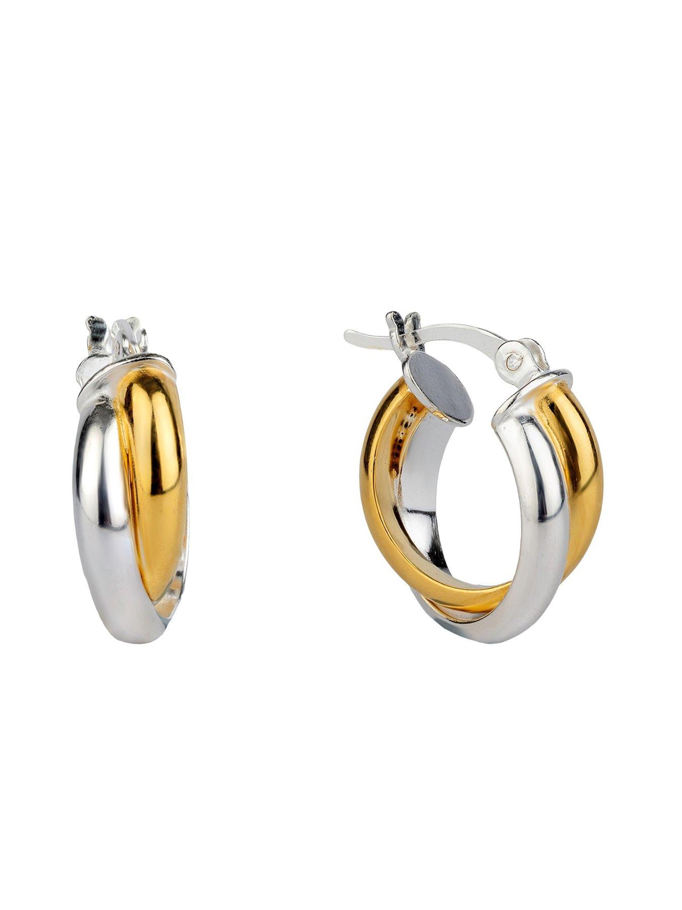 Image 3 of 5 of Seol + Gold Mixed Metal Mini Hoops