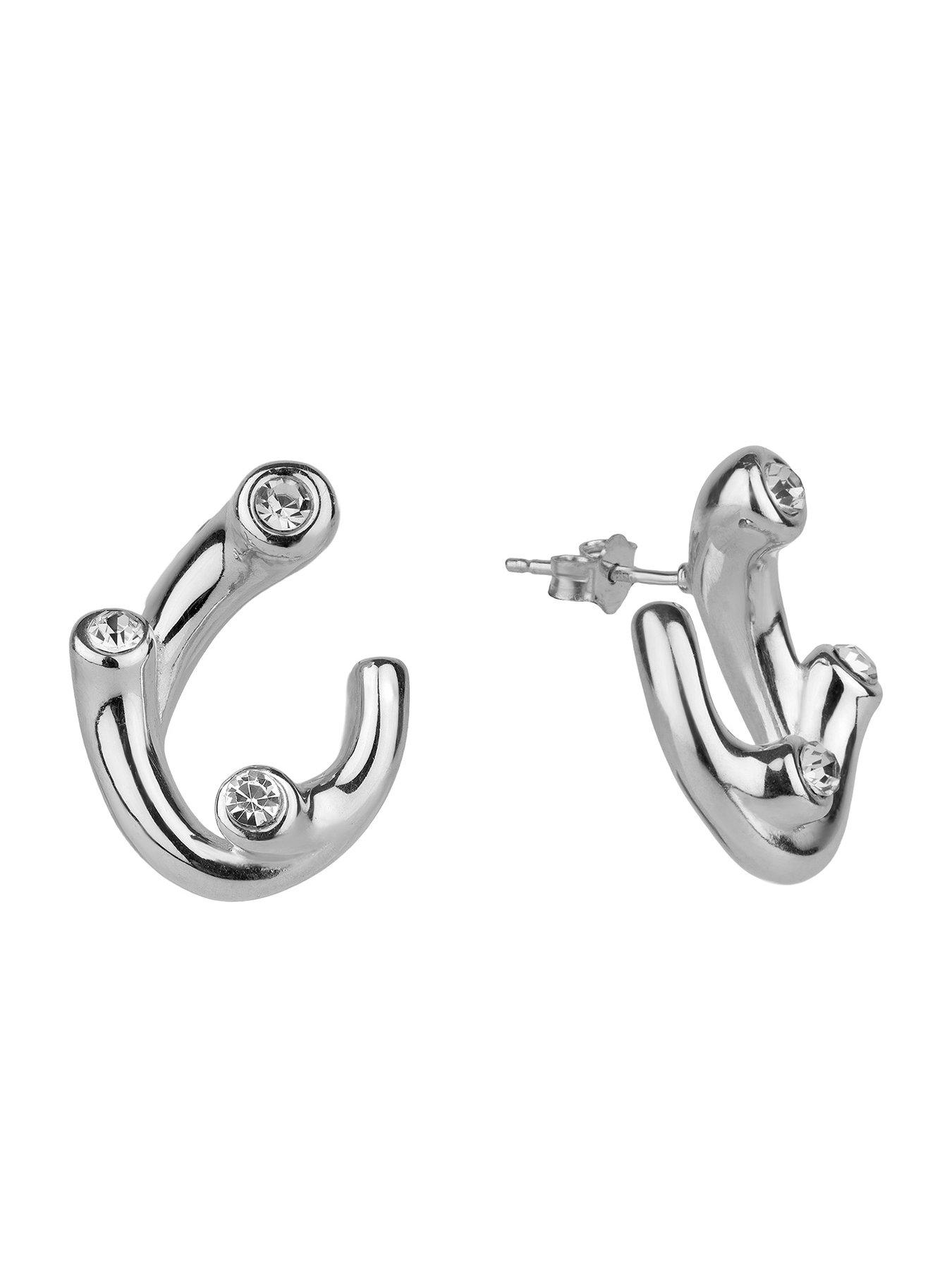 Image 3 of 5 of Seol + Gold Sterling Silver CZ Bezel Stud Earrings