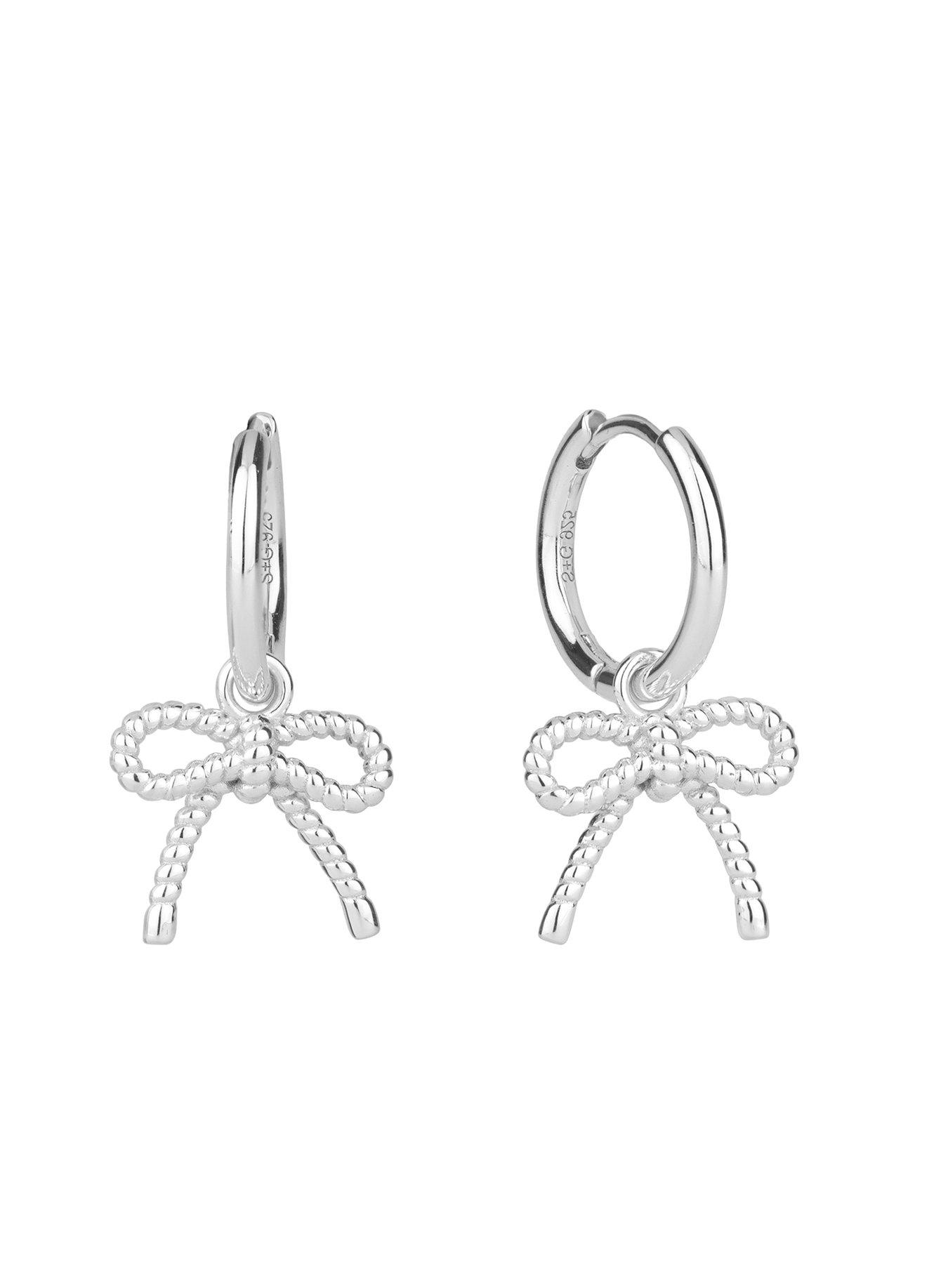 Image 2 of 5 of Seol + Gold Sterling Silver Huggie Bow Hoops