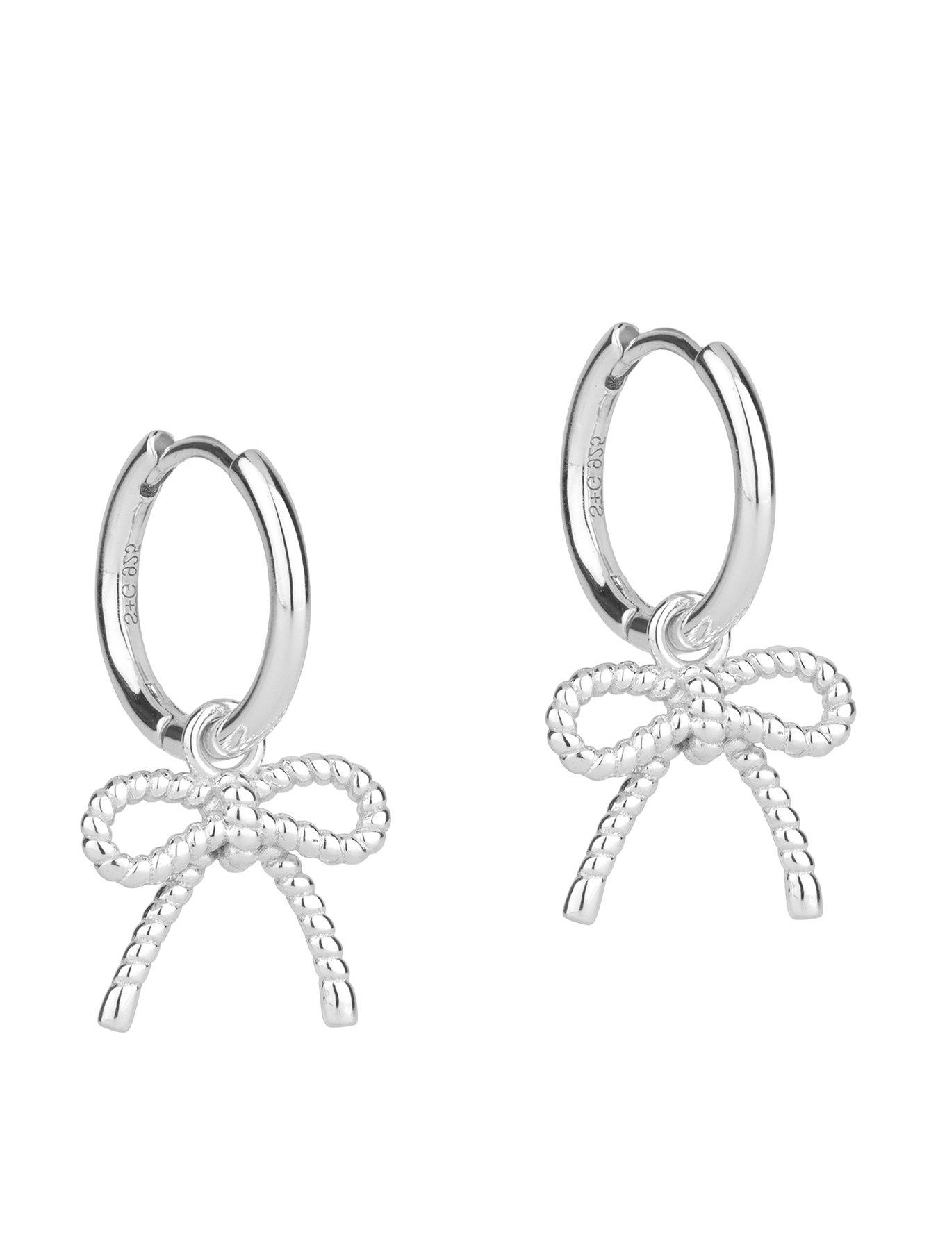 Image 3 of 5 of Seol + Gold Sterling Silver Huggie Bow Hoops