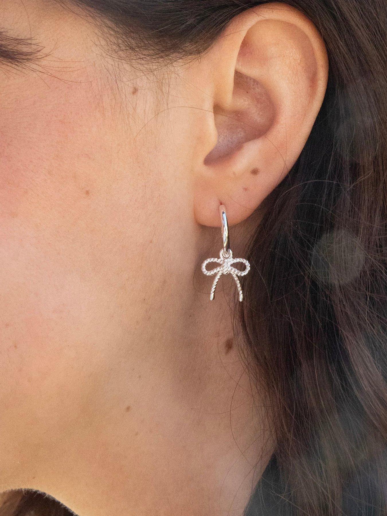 Image 4 of 5 of Seol + Gold Sterling Silver Huggie Bow Hoops
