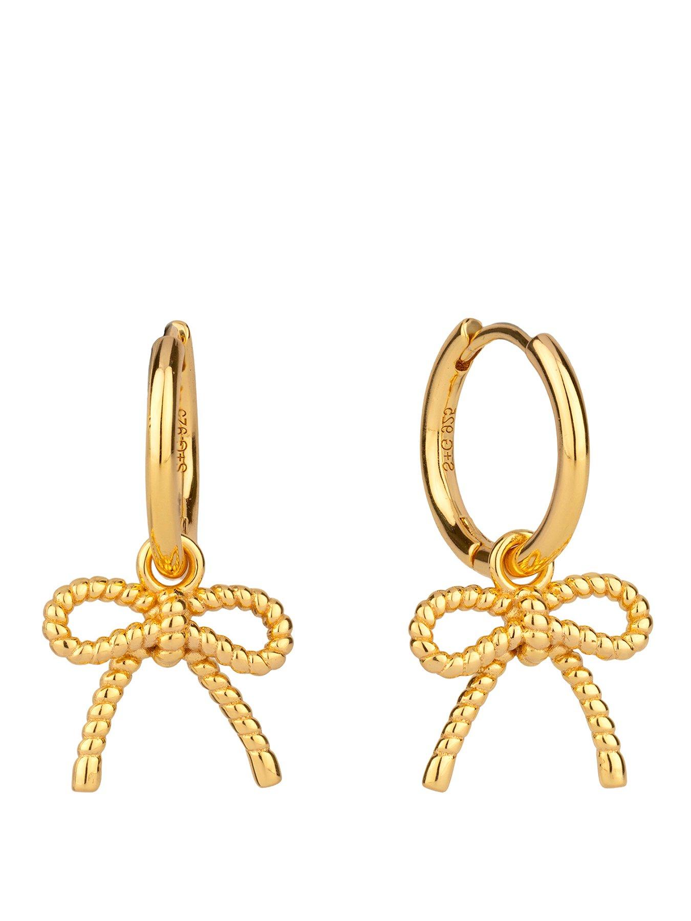 Seol + Gold 18ct Gold Plated Huggie Bow Hoops