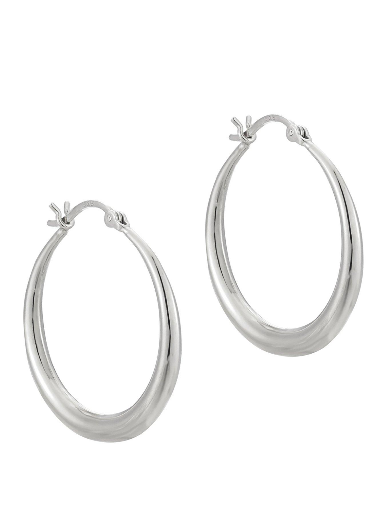 Seol + Gold Sterling Silver Medium Asymmetric Creole Hoops