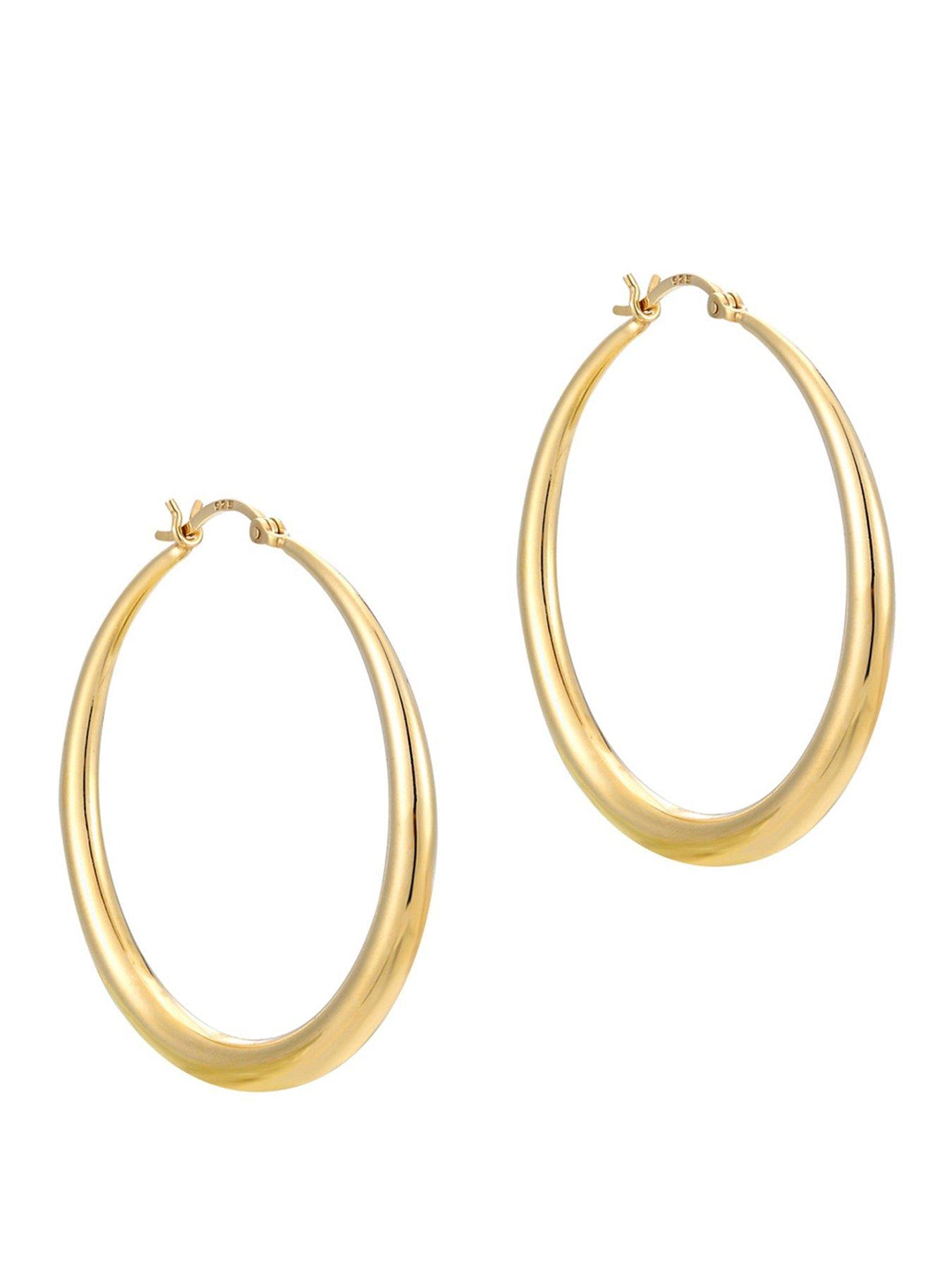 Seol + Gold 18ct Gold Plated Medium Asymmetric Creole Hoops