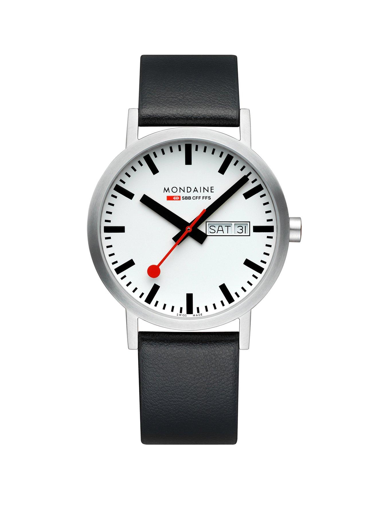 Image 1 of 8 of Mondaine MON SBB CLASSIC 40mm WHT DIAL BLK VEG BRU