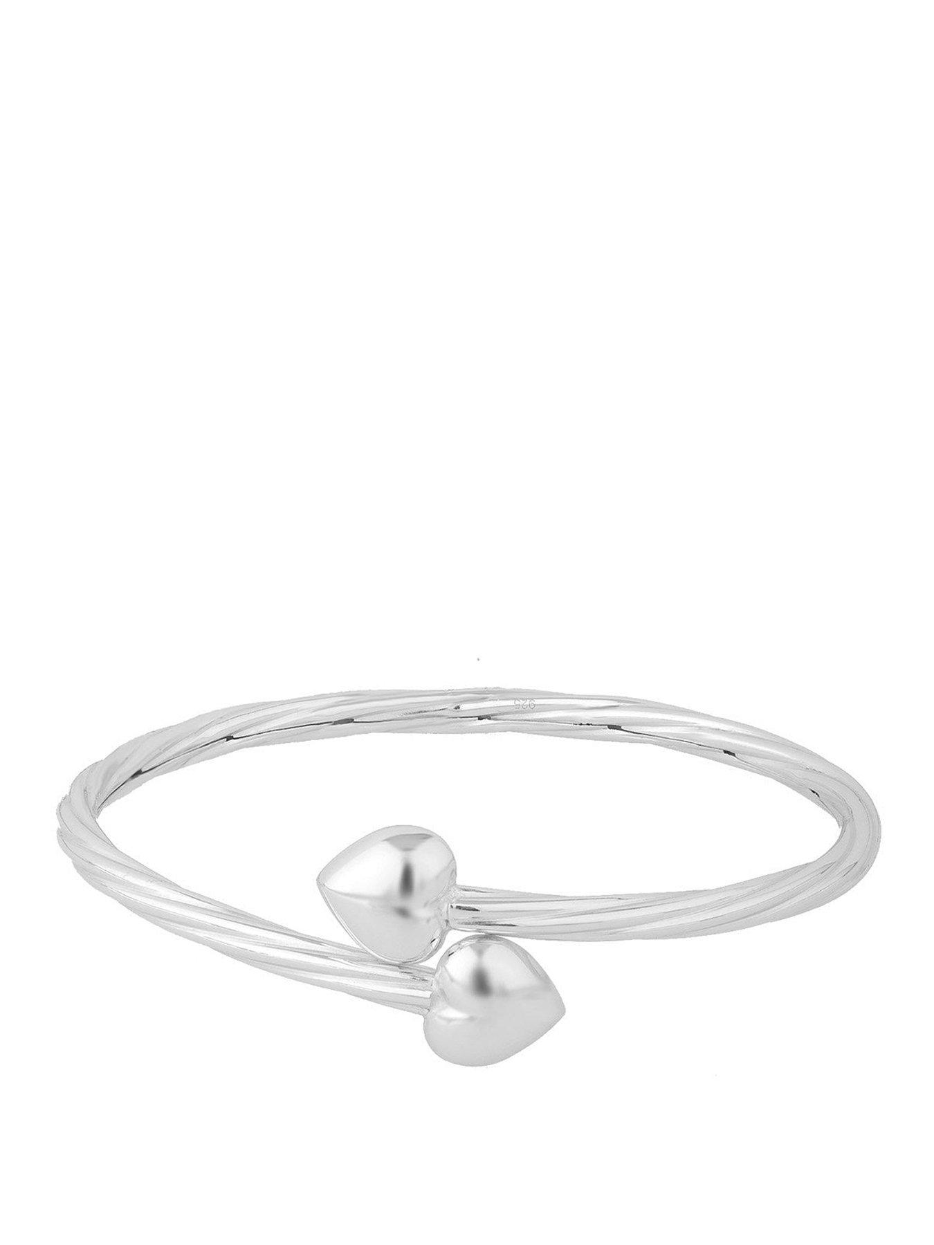 Seol + Gold Sterling Silver Puffy Heart Torque Bangle