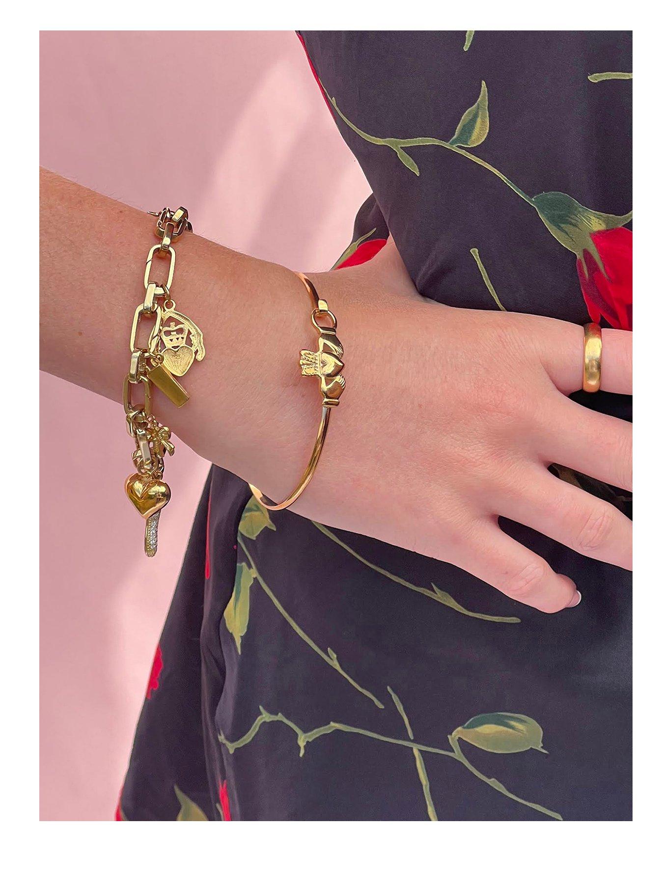 Seol + Gold 18Ct Gold Plated Claddagh Bangle