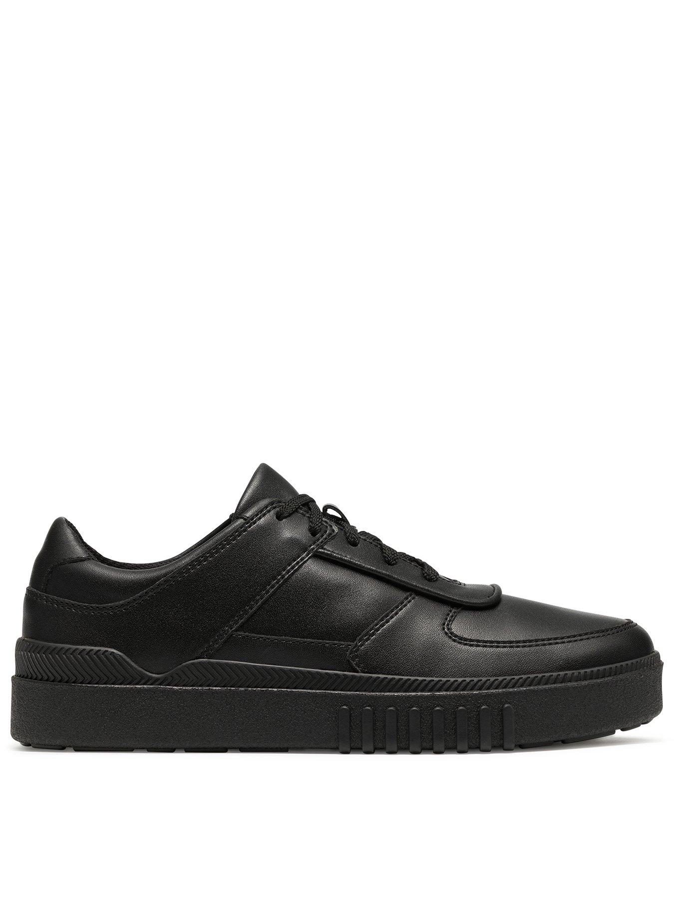 Clarks Youth Somerset Flex Leather Trainer - Black