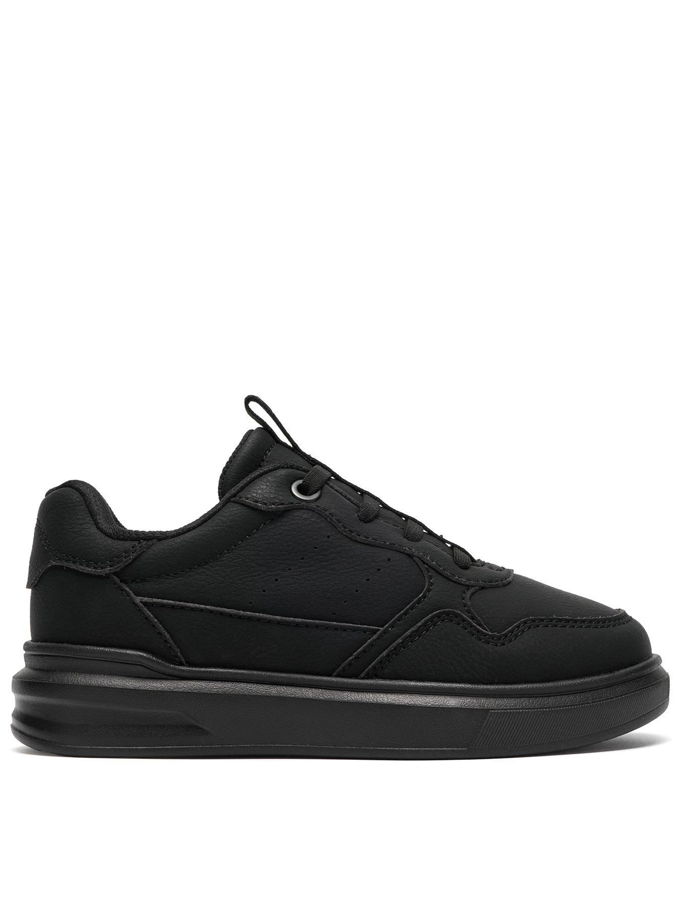 Clarks Junior Dawley Sport Leather Trainer - Black