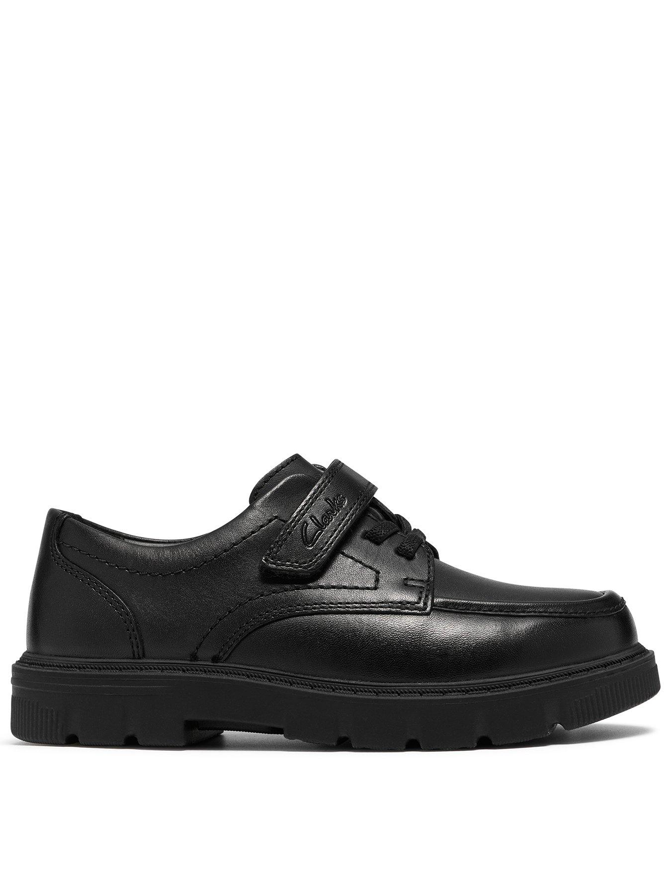 Clarks Junior Lorcam Lane Lace-up Leather Shoe, Black, Size 2.5 Older