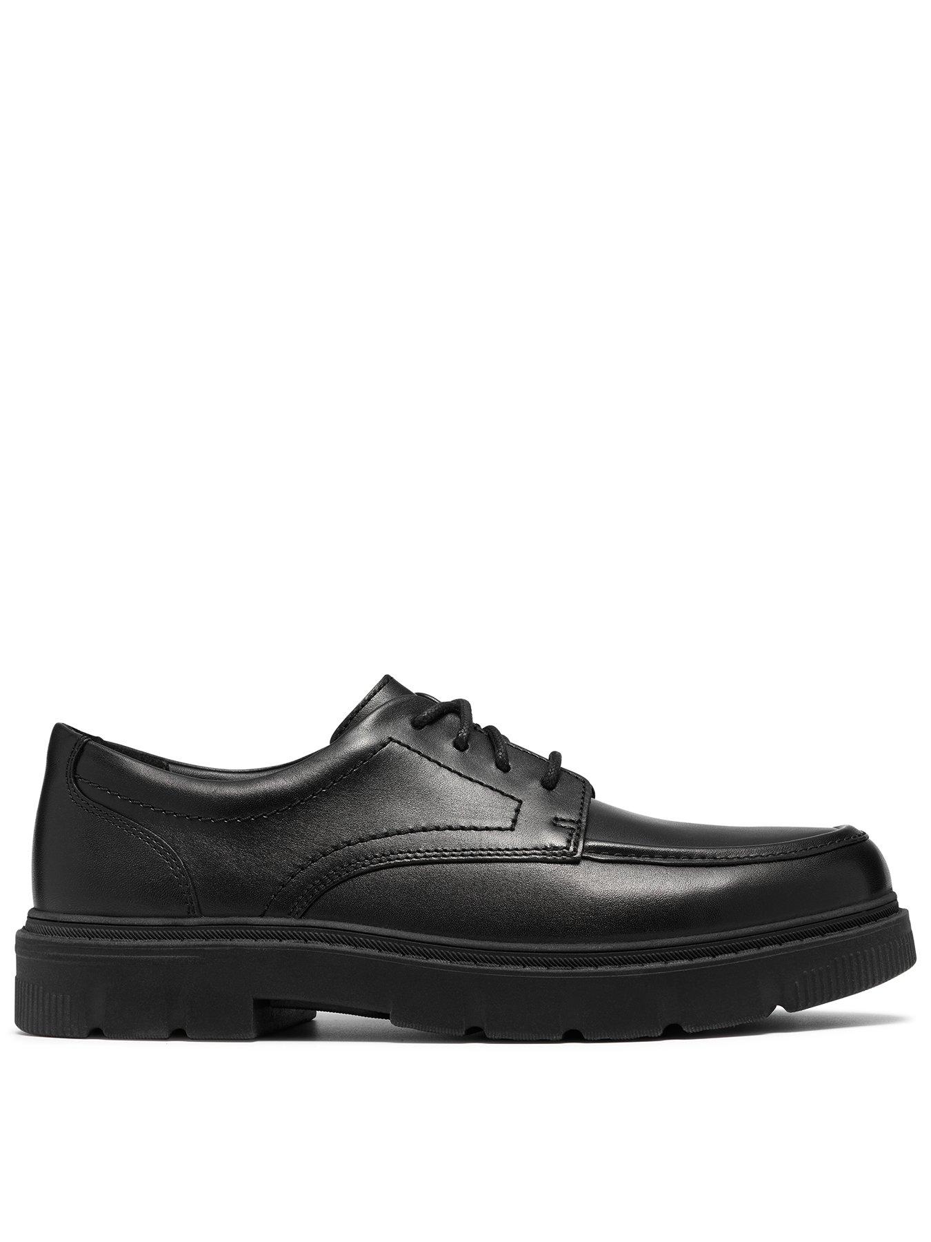 Clarks Older Lorcam Lane Lace-up Leather Trainer - Black