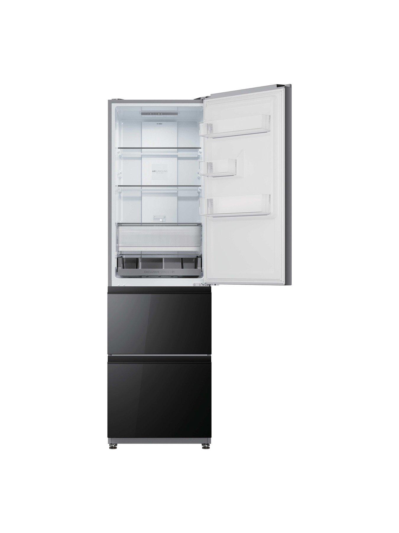 Image 2 of 7 of Haier Series 3 HTR3518ENMWK 3 Door 55 cm Total No Frost 60/40 Fridge Freezer, E Rated - Black Glass