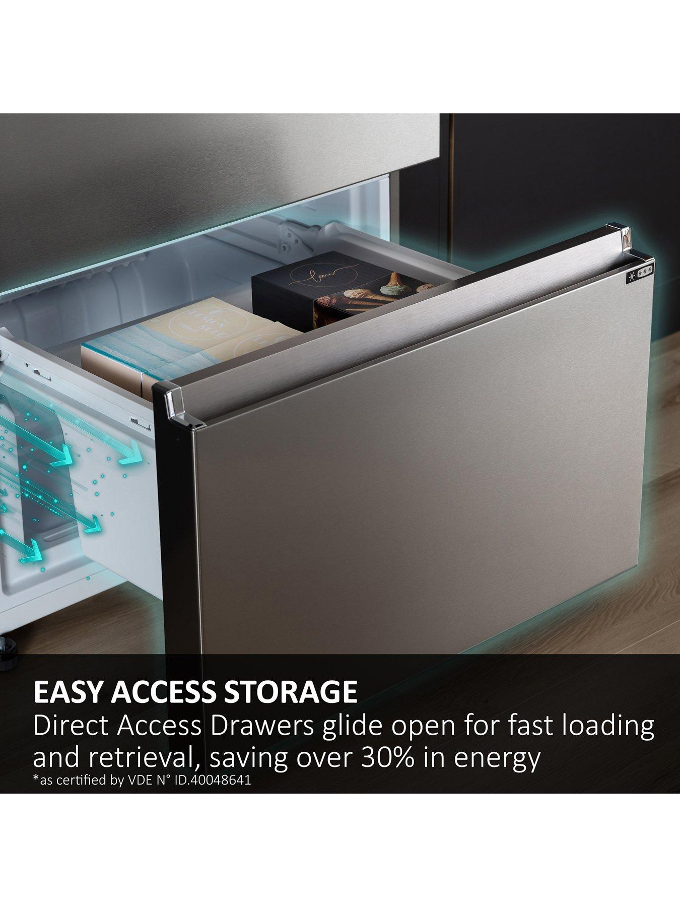 Image 4 of 7 of Haier Series 3 HTR3518ENMWK 3 Door 55 cm Total No Frost 60/40 Fridge Freezer, E Rated - Black Glass