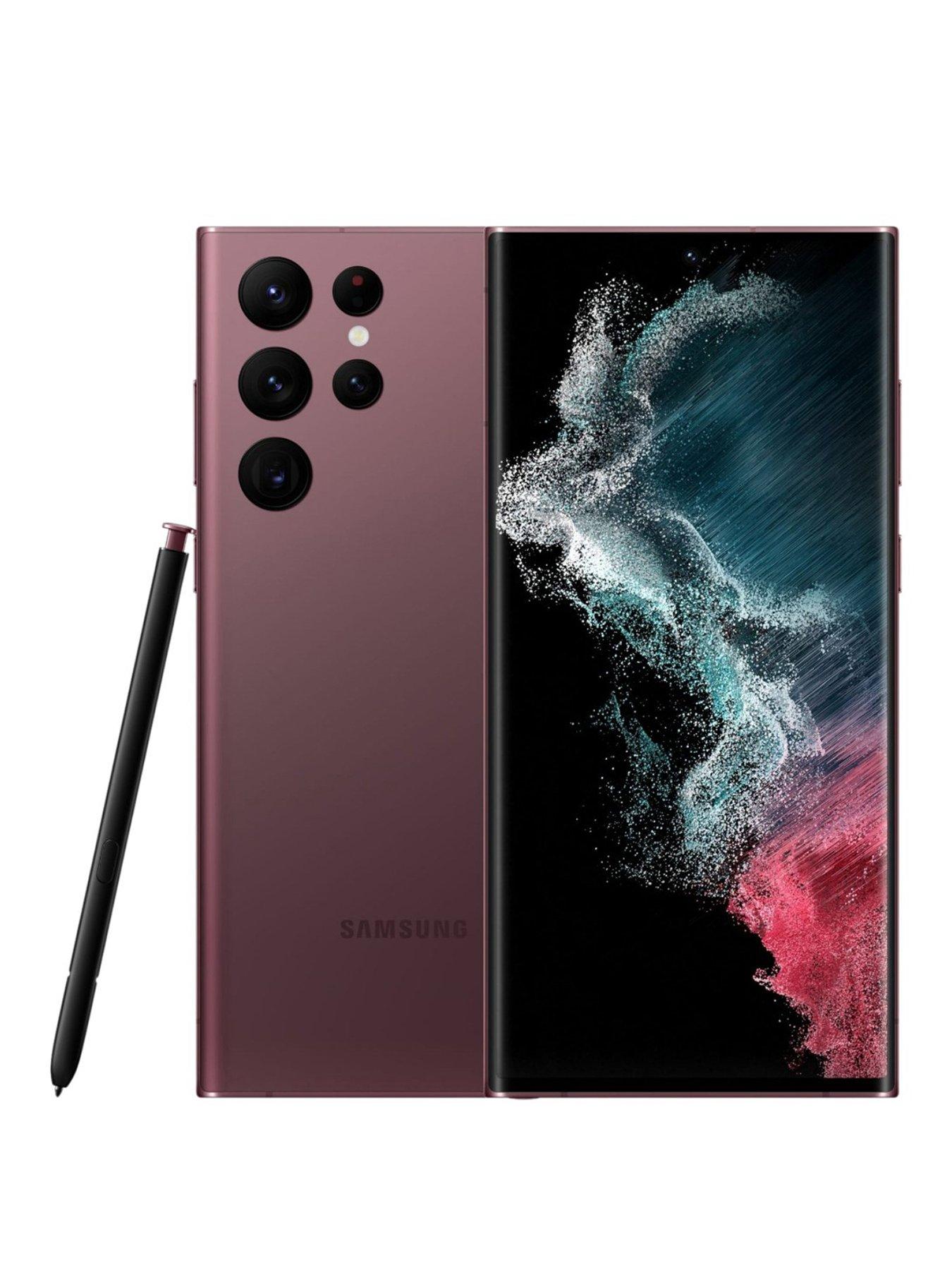 Refurbished Samsung S22 Ultra 5G - 128GB Mobile - Burgundy (Pristine Condition)