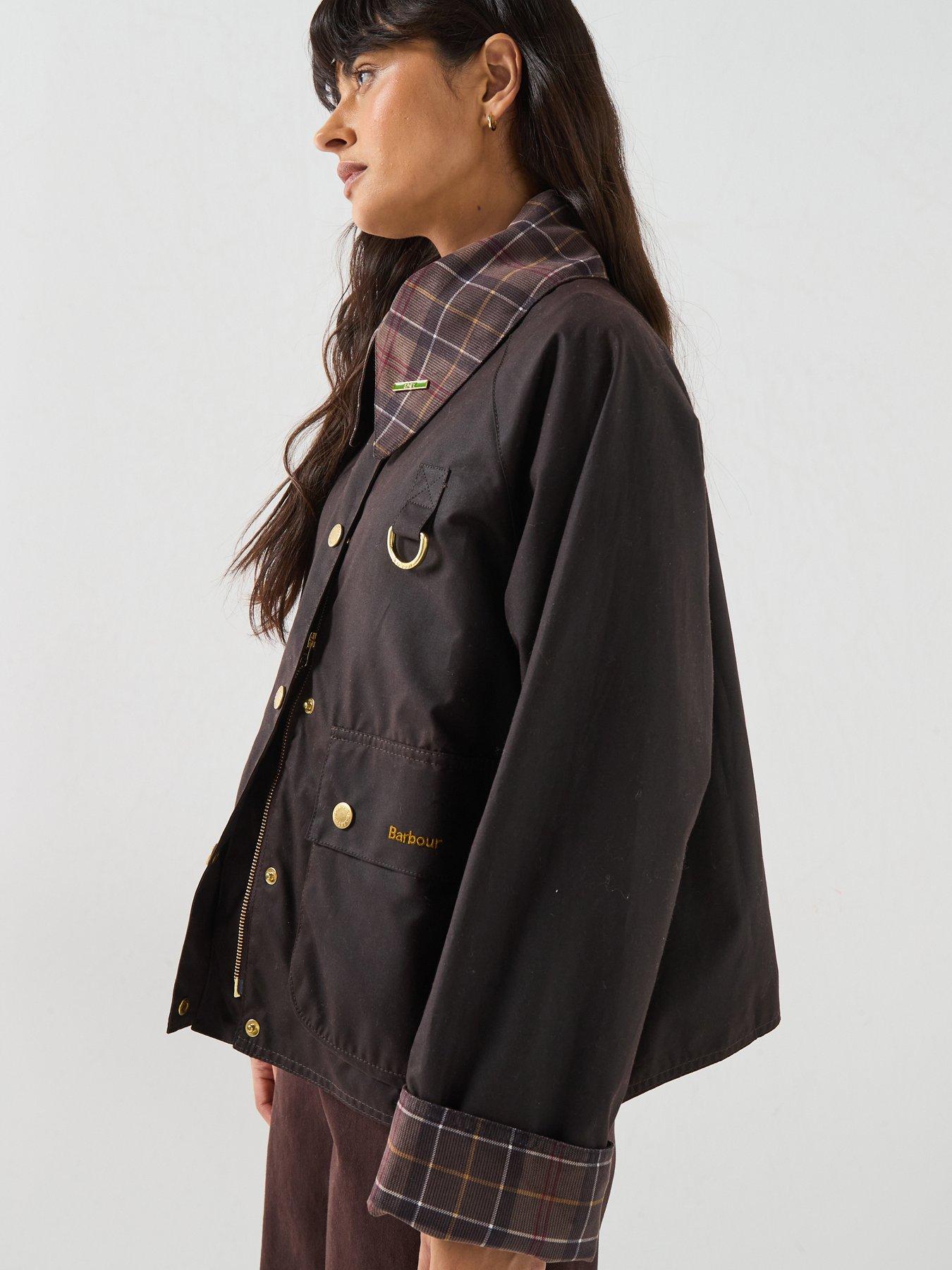 Image 1 of 6 of Barbour Icons Tartan Collar Spey Wax Jacket
