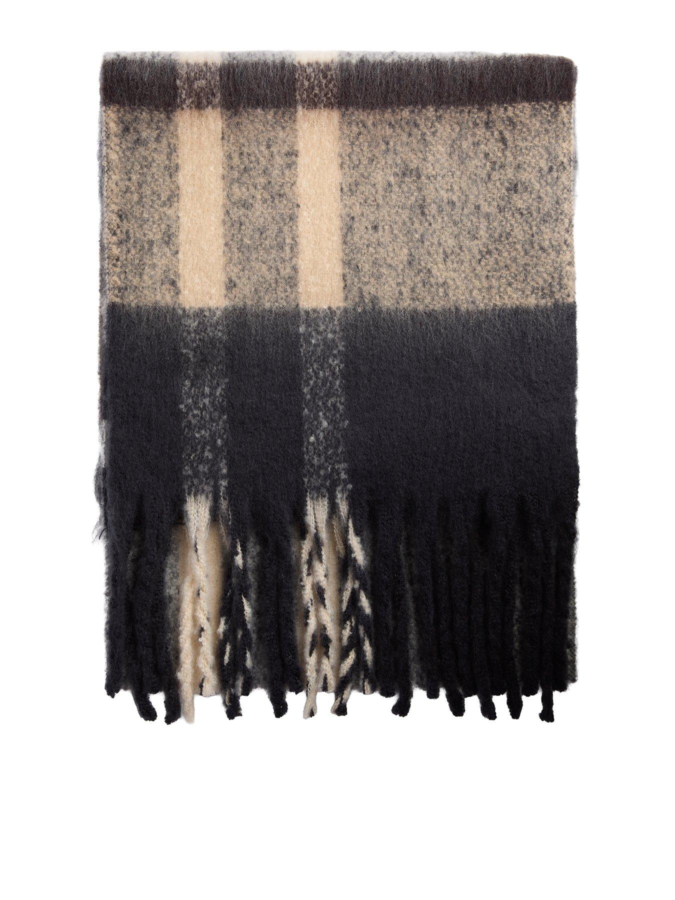 Image 1 of 3 of Barbour Womens Isla Boucle Tartan Long Scarf - Brown