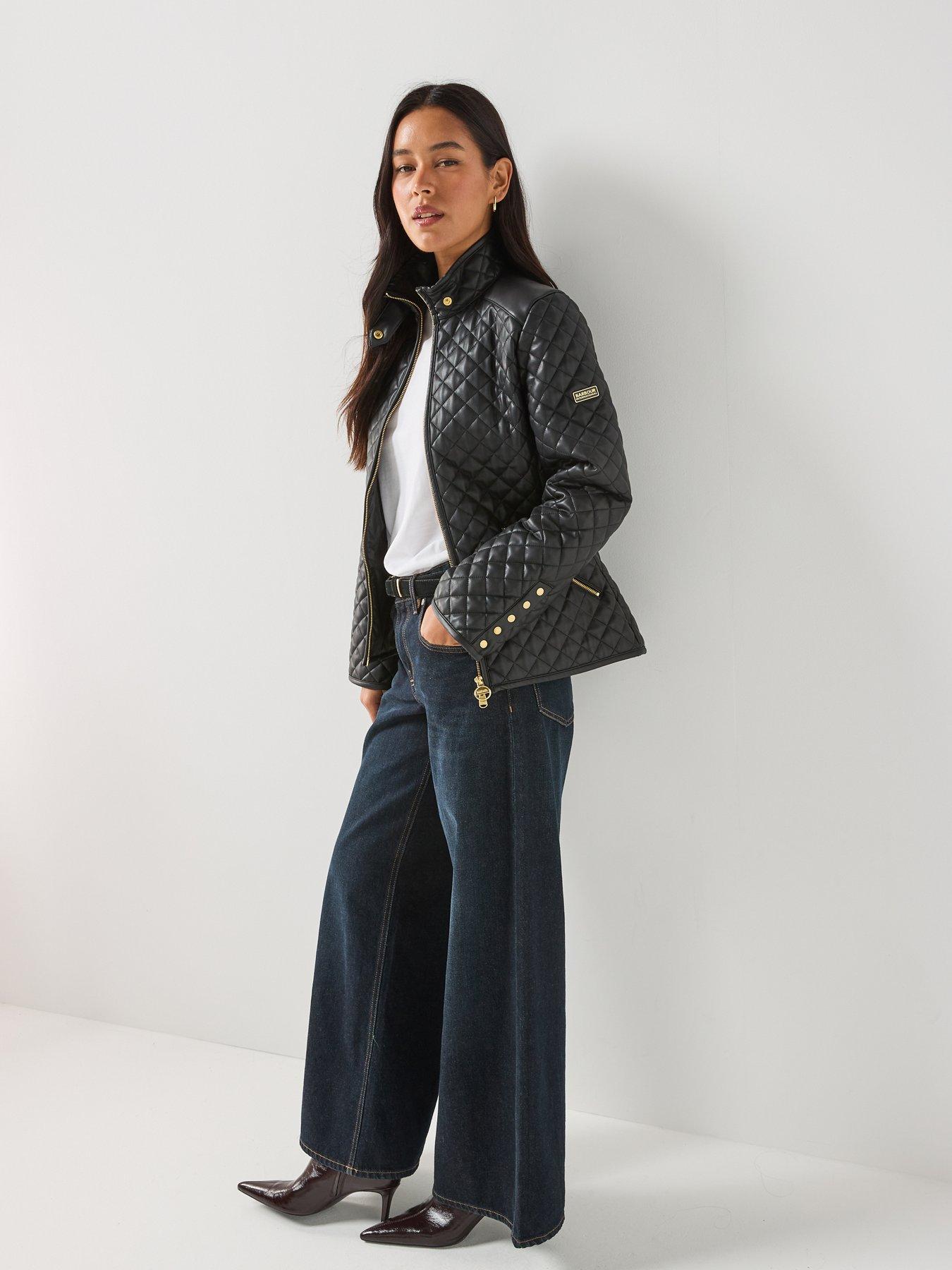 Image 3 of 6 of Barbour International Binetto Faux Leather Quilted Jacket - Black