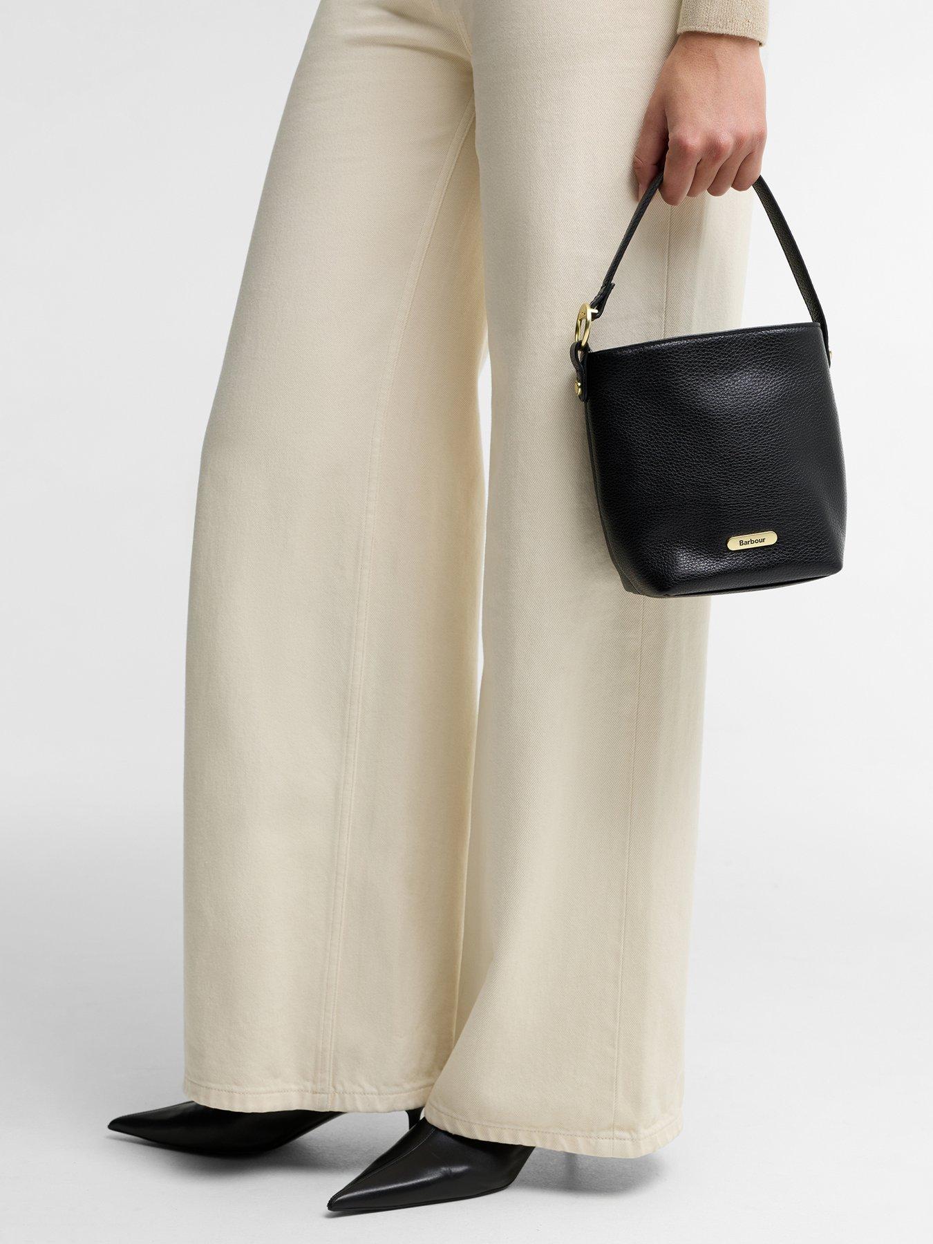 Image 2 of 4 of Barbour Cedar Mini Leather Bucket Bag - Black