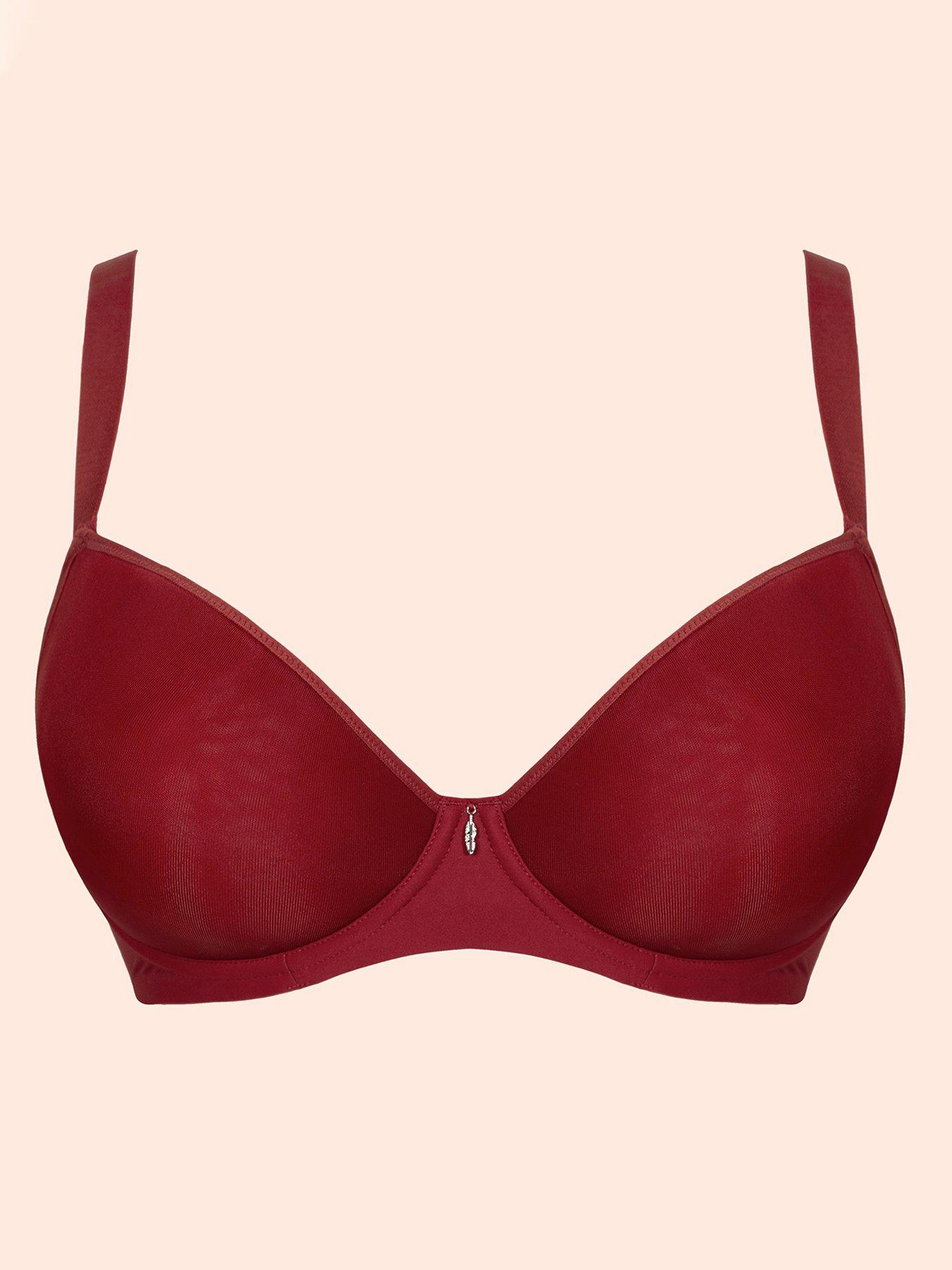 Image 6 of 6 of Curvy Kate Smoothie Spacer Moulded T-shirt Plunge Bra - Deep Red