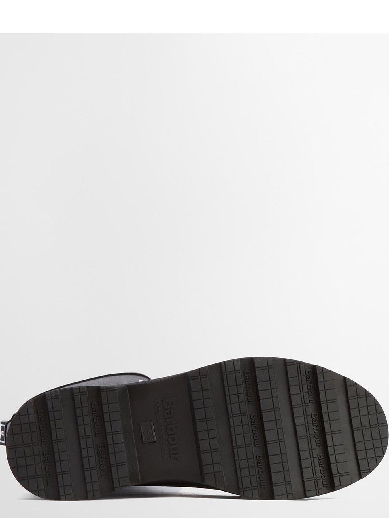Image 5 of 7 of Barbour Womens Devlin Midi Lace-Front Chunky Sole Wellington Boots - Black