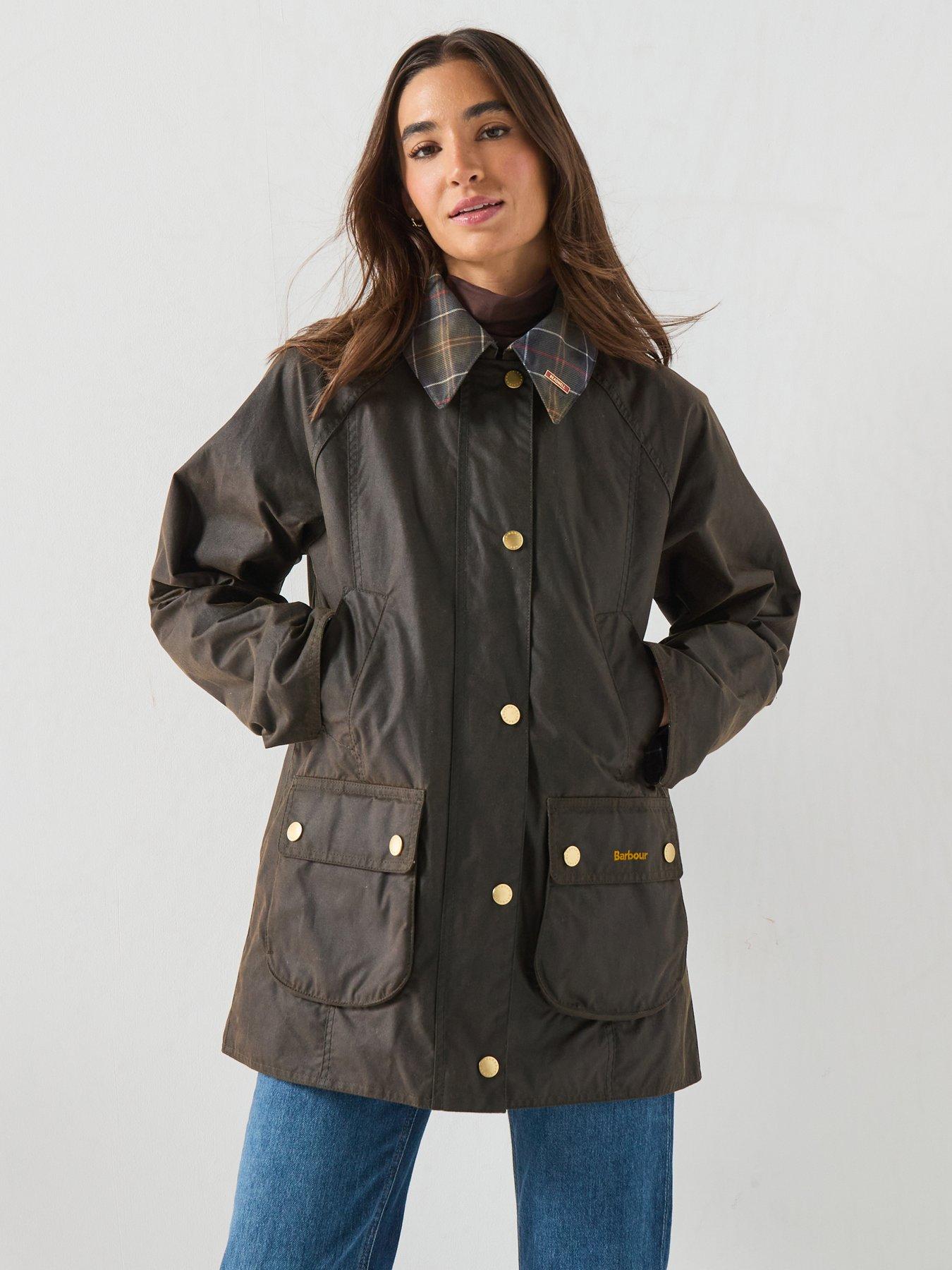 Image 1 of 6 of Barbour Icons Tartan Collar Modern Beadnell Wax Jacket