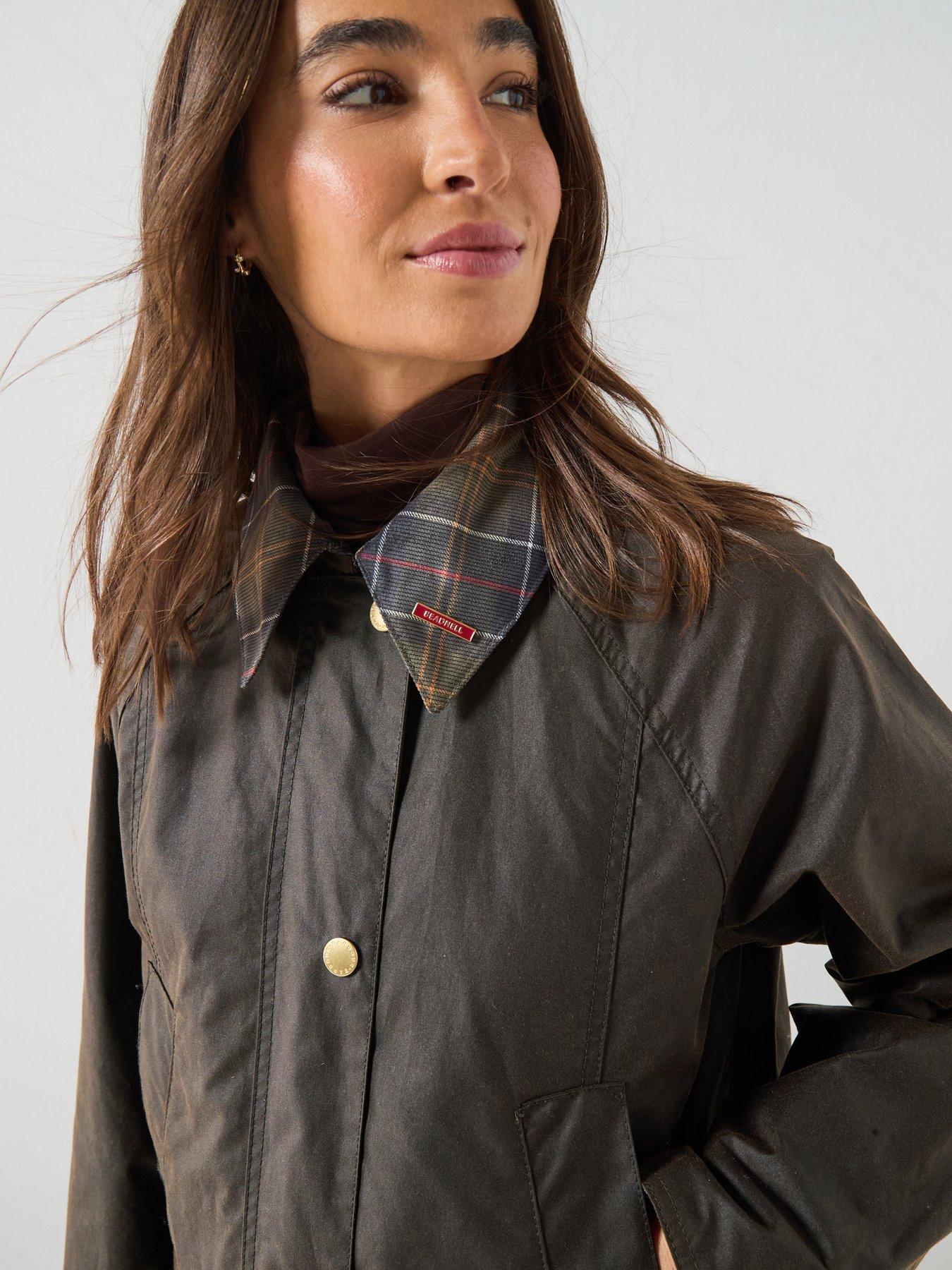 Image 4 of 6 of Barbour Icons Tartan Collar Modern Beadnell Wax Jacket