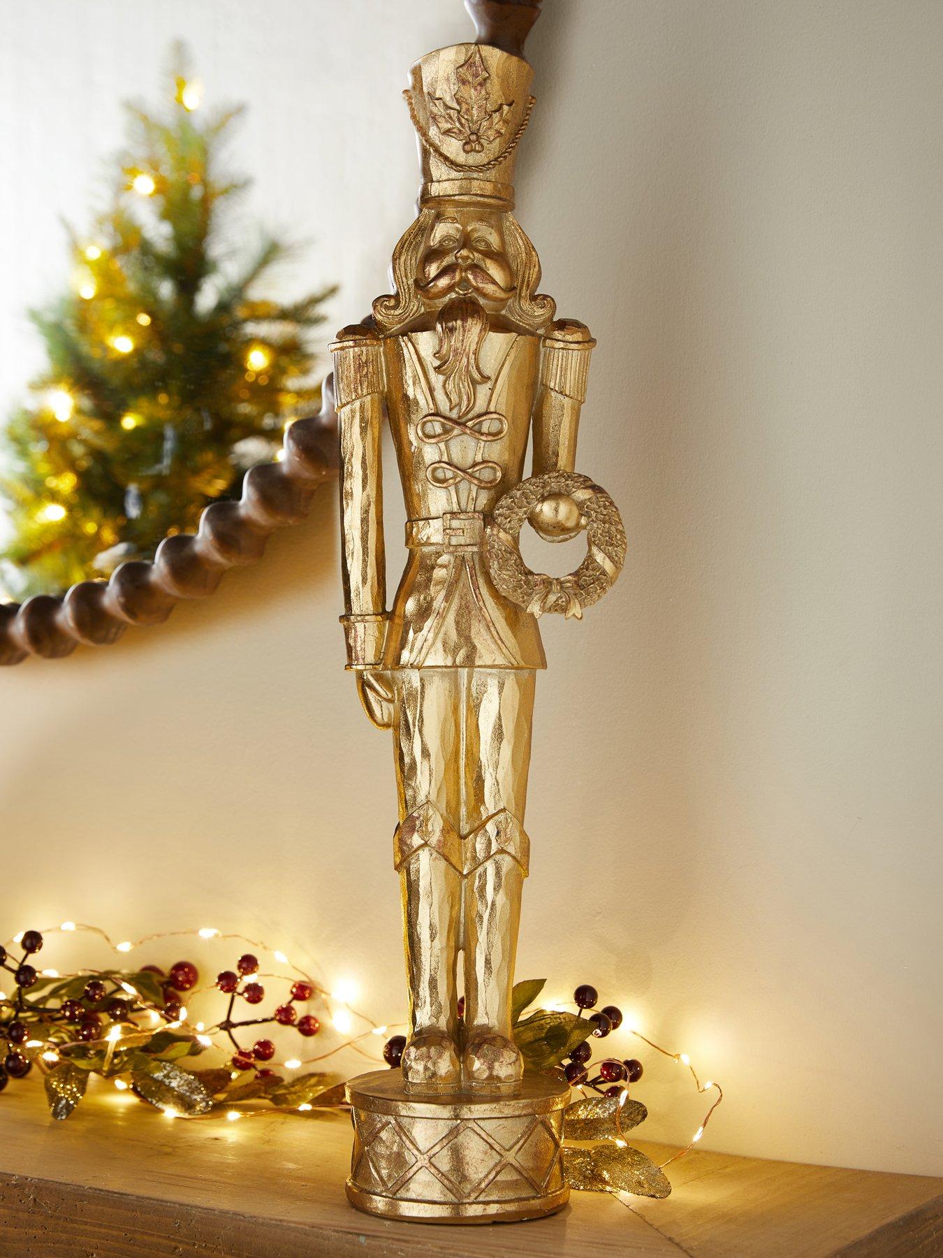 Image 1 of 6 of Festive Gold Nutcracker Christmas Decoration&nbsp;- 52 cm