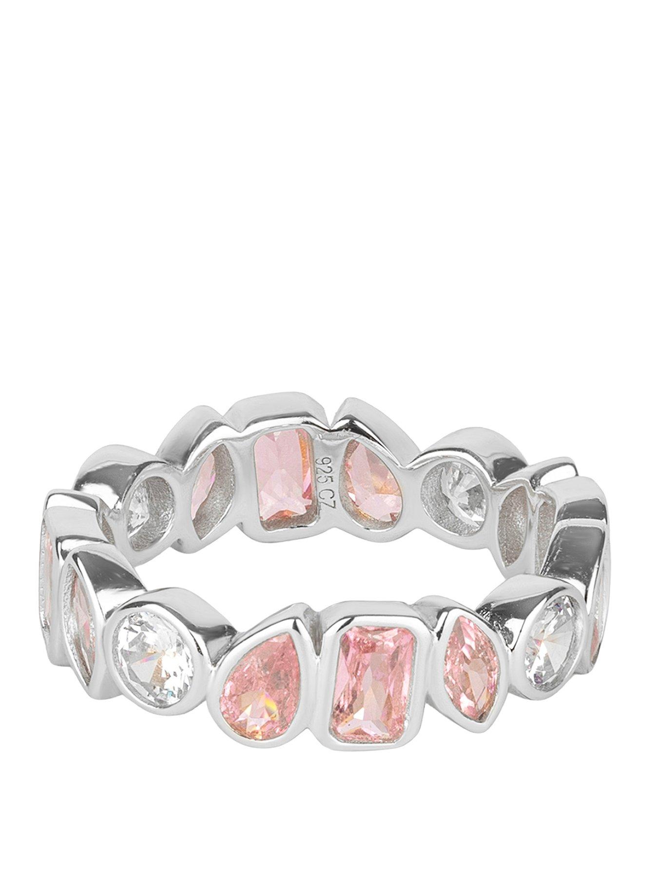 Seol + Gold Sterling Silver Multi Shape Bezel Set Eternity Band Ring