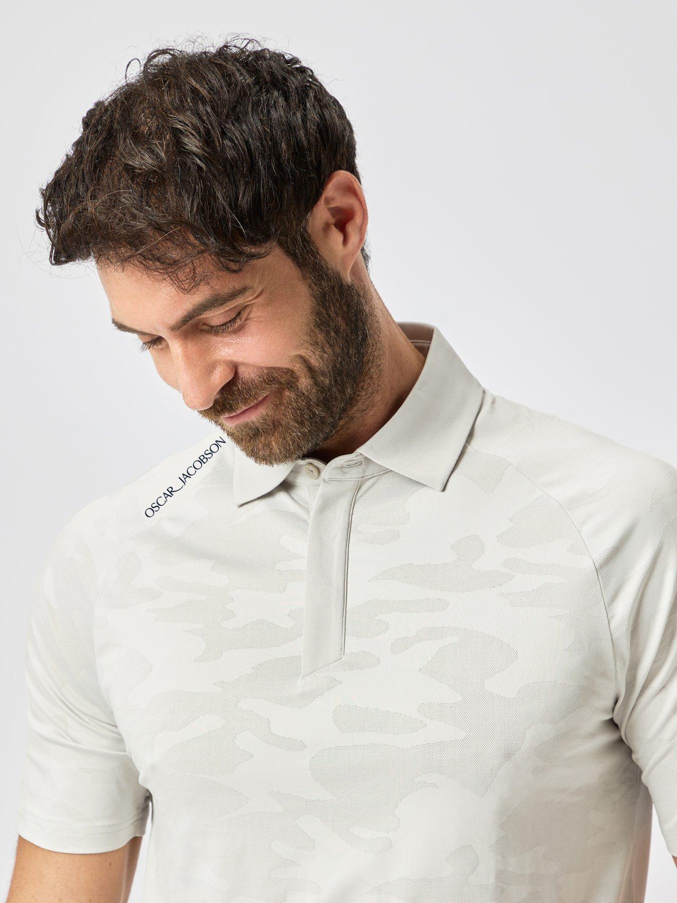 Image 2 of 4 of Oscar Jacobson Mens Golf Herald Polo - Grey