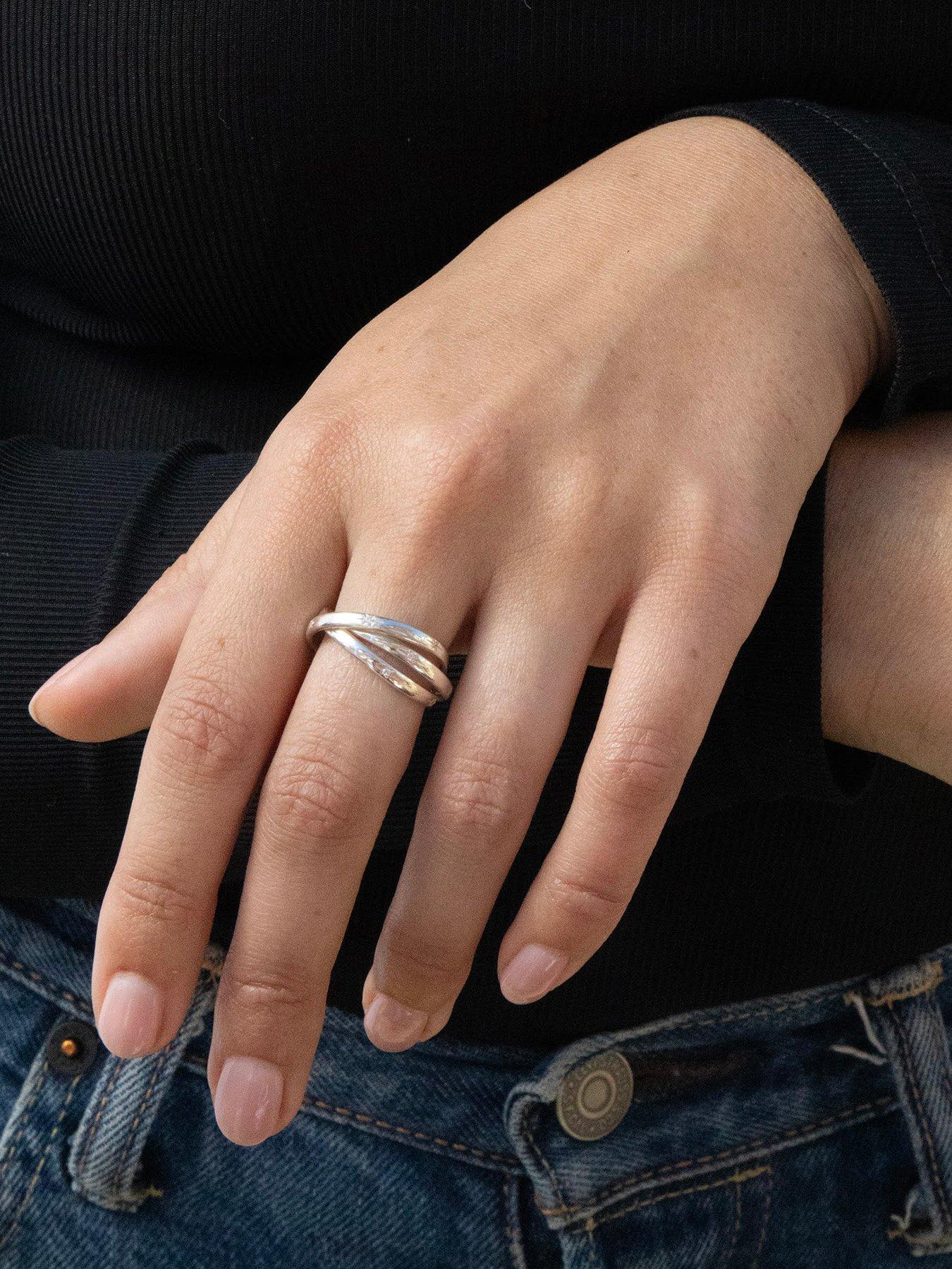 Seol + Gold Sterling Silver CZ Star Constellation Rolling Ring | Very