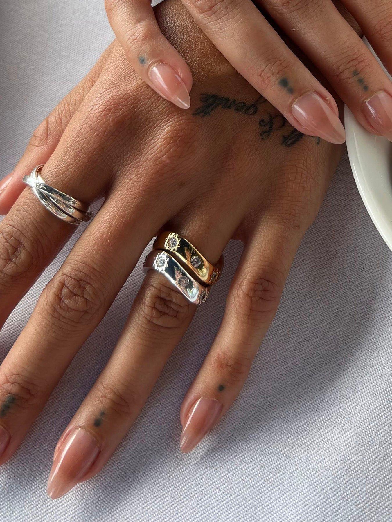 Seol + Gold Sterling Silver CZ Star Constellation Rolling Ring | Very